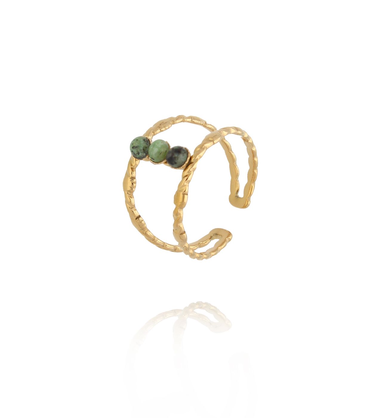 Pierścionek z turkusami złoty PEA0020 - By Dziubeka