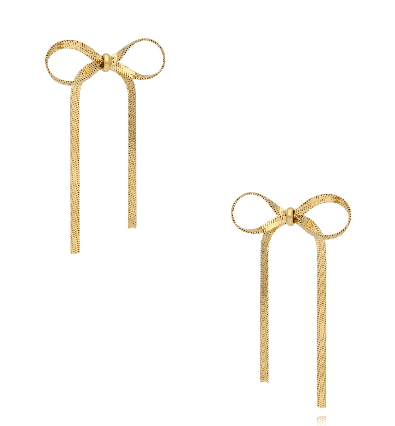 Kolczyki kokardki złote KSY0337