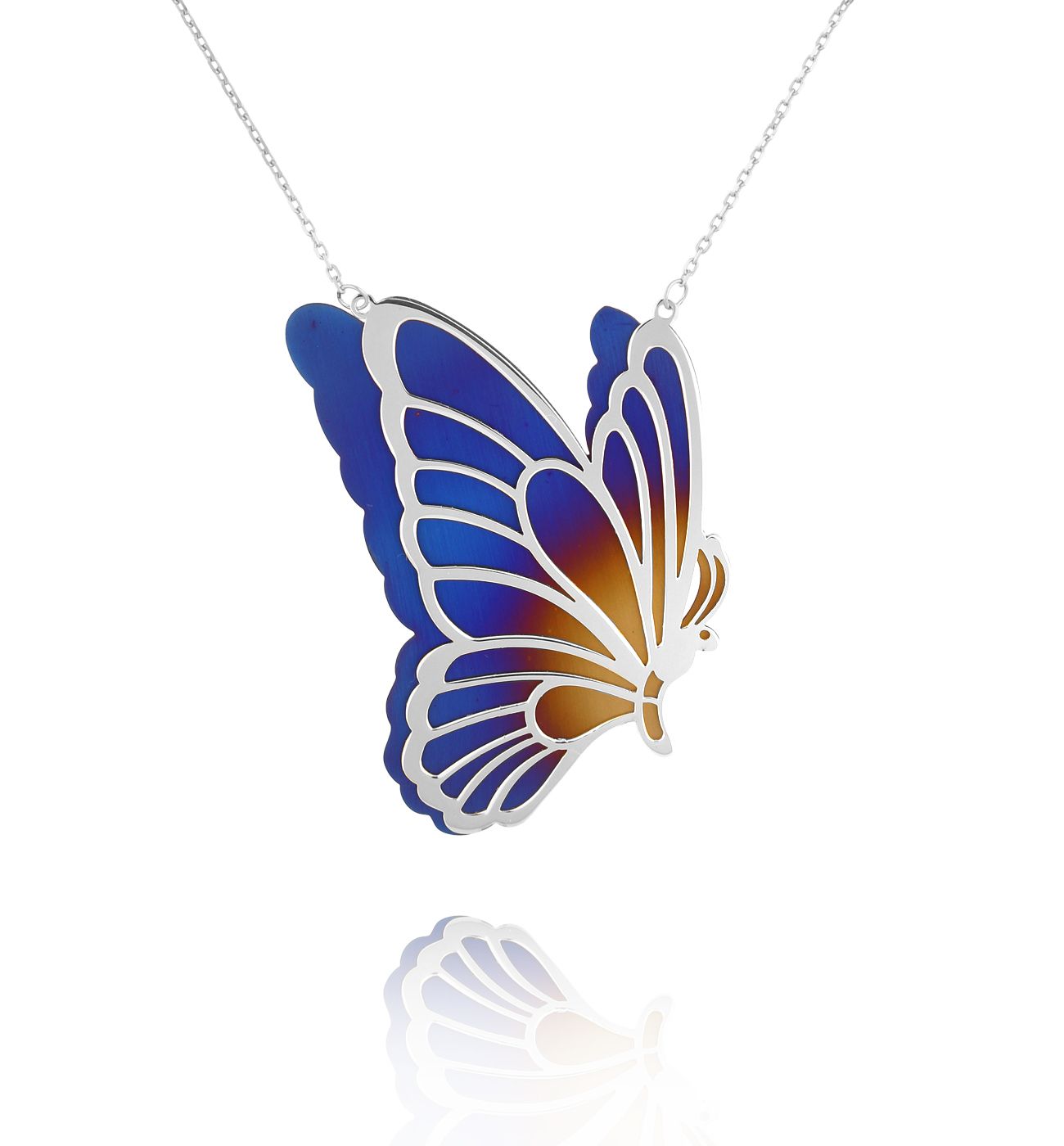 Naszyjnik srebrny z motylem Véronique - By Dziubeka