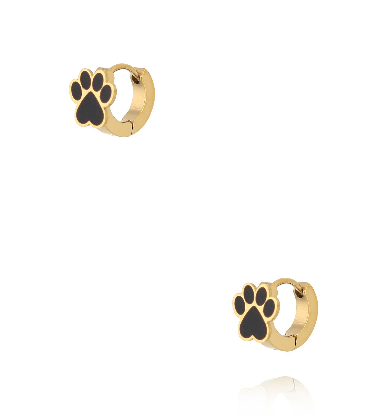 Kolczyki kółka łapka czarna KSY0388