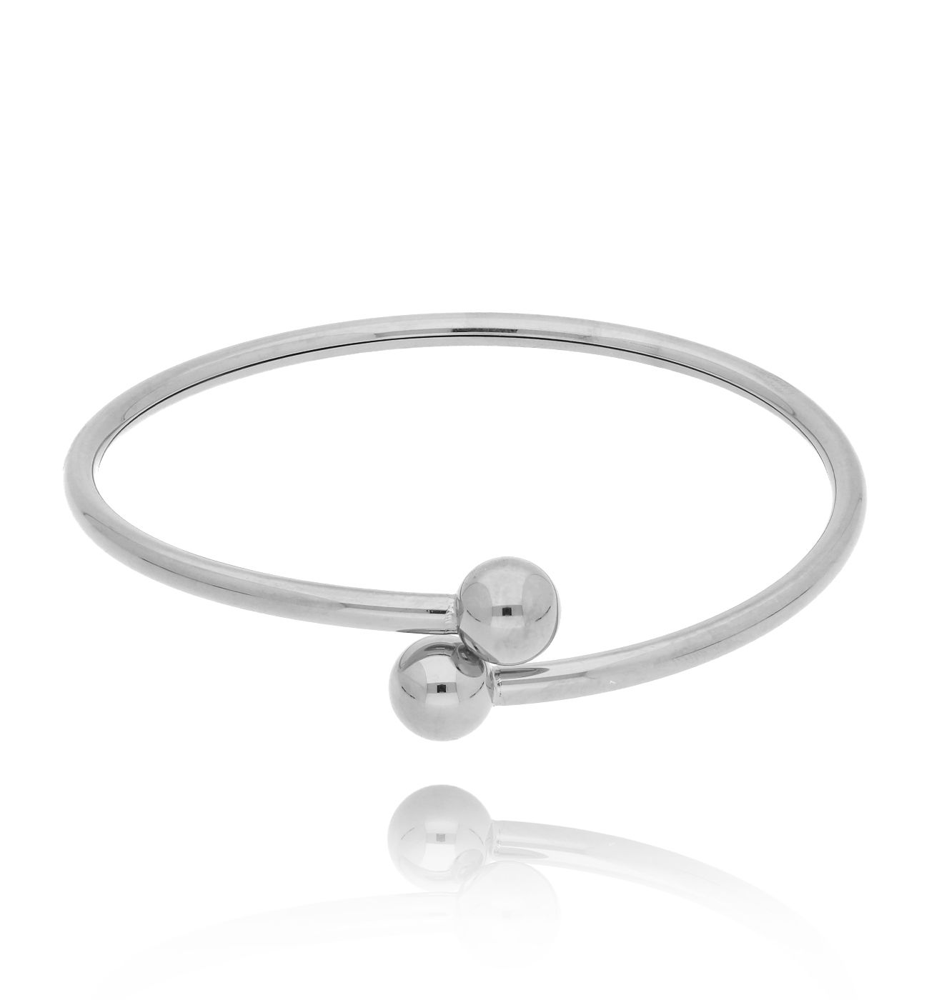 Bransoletka srebrna obręcz z kulkami Tissia - By Dziubeka