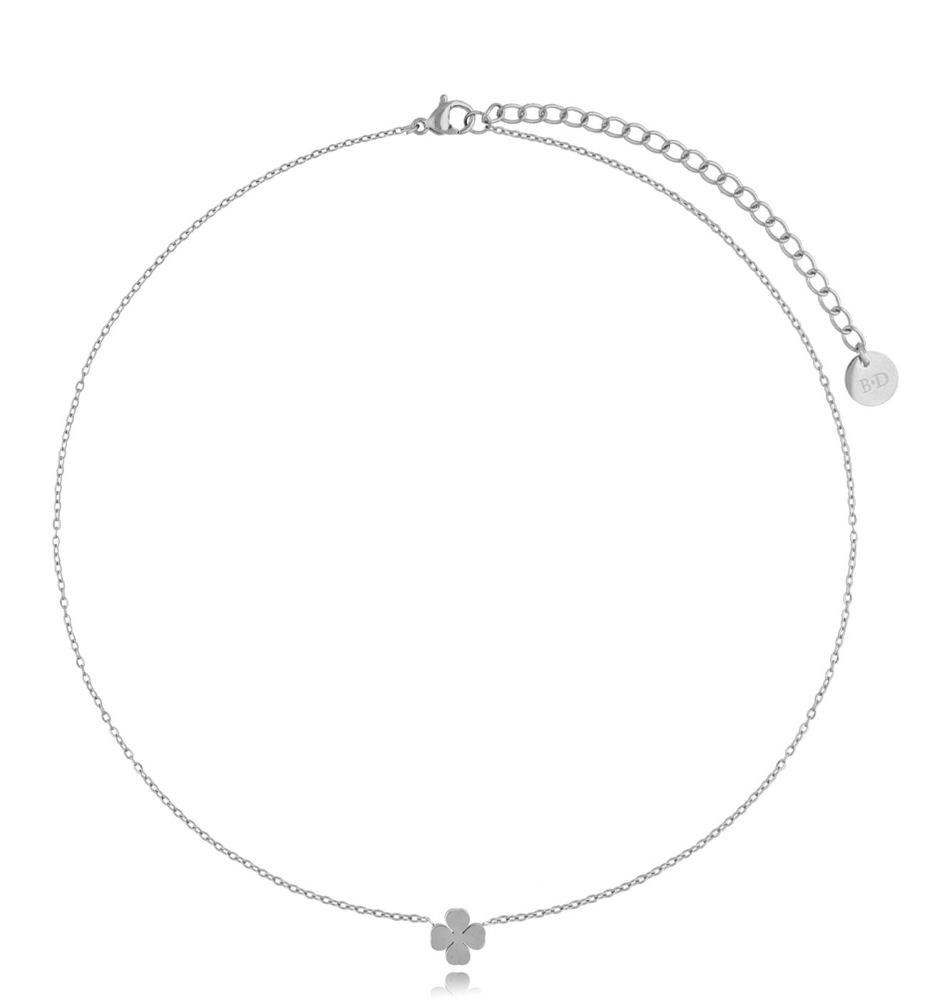 Naszyjnik srebrny z koniczynką Four-leaf Clover - By Dziubeka