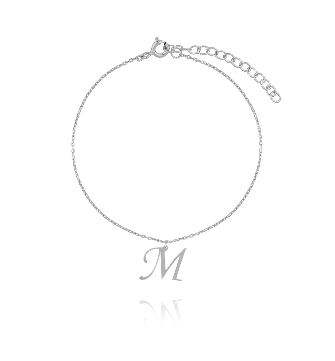 Bransoletka srebrna z literką M - By Dziubeka