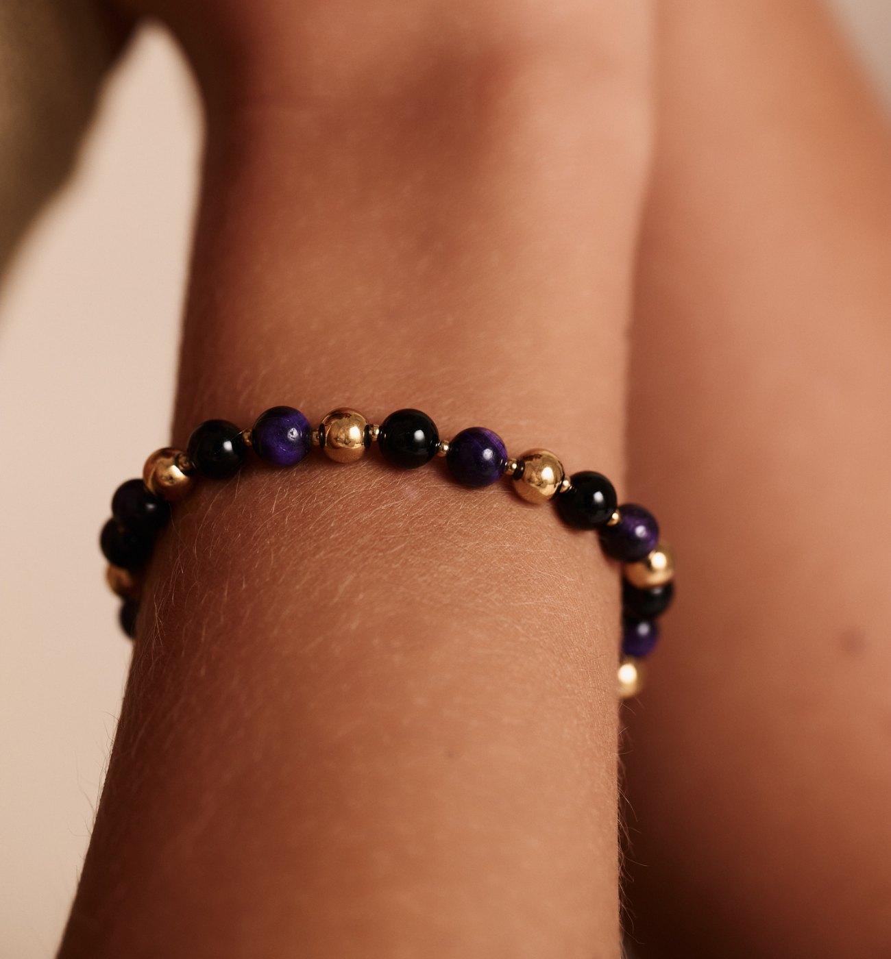 Bransoletka z agatami i tygrysim okiem - By Dziubeka