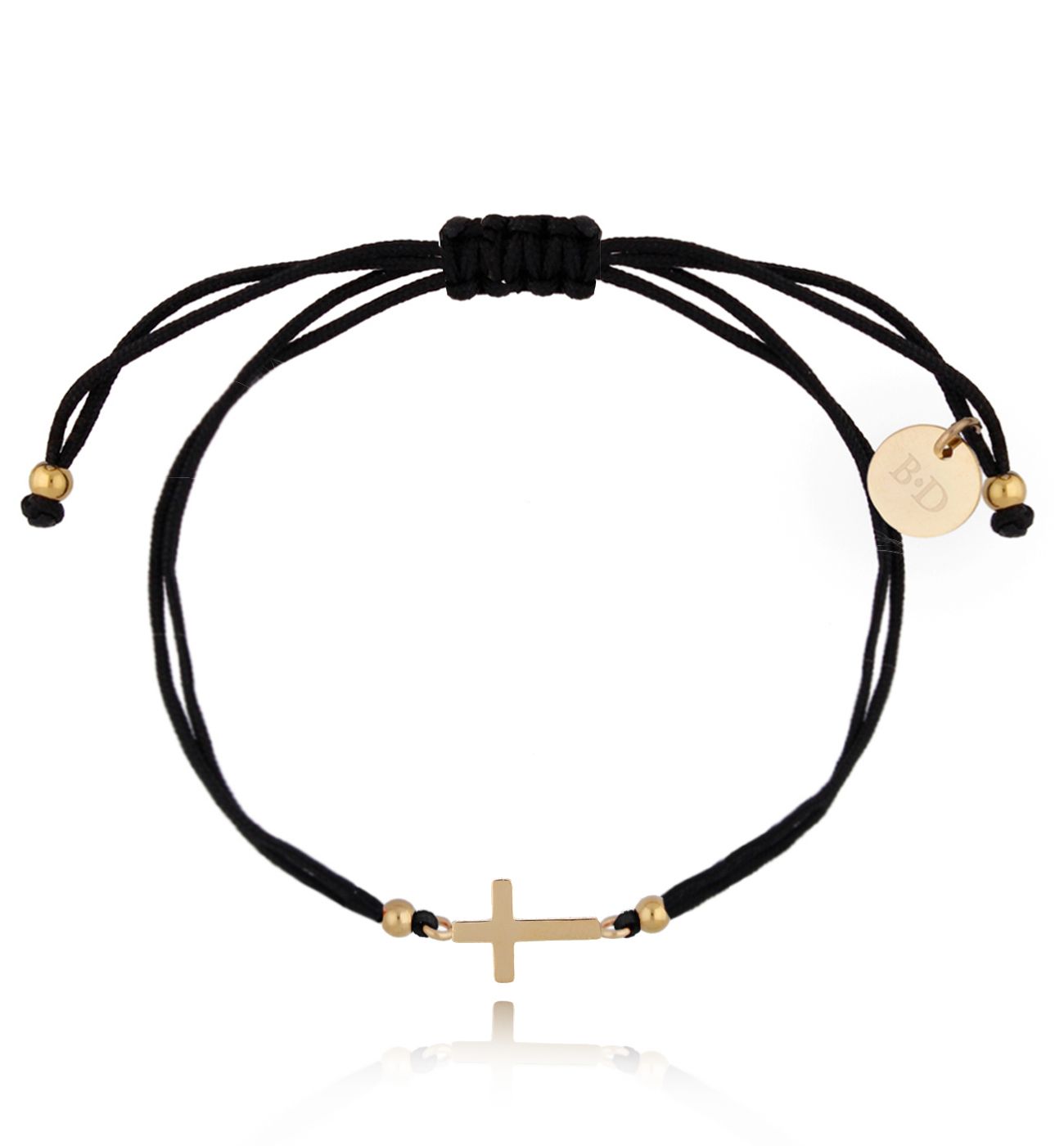 Bransoletka czarno-złota z krzyżykiem Meaning BGL0569