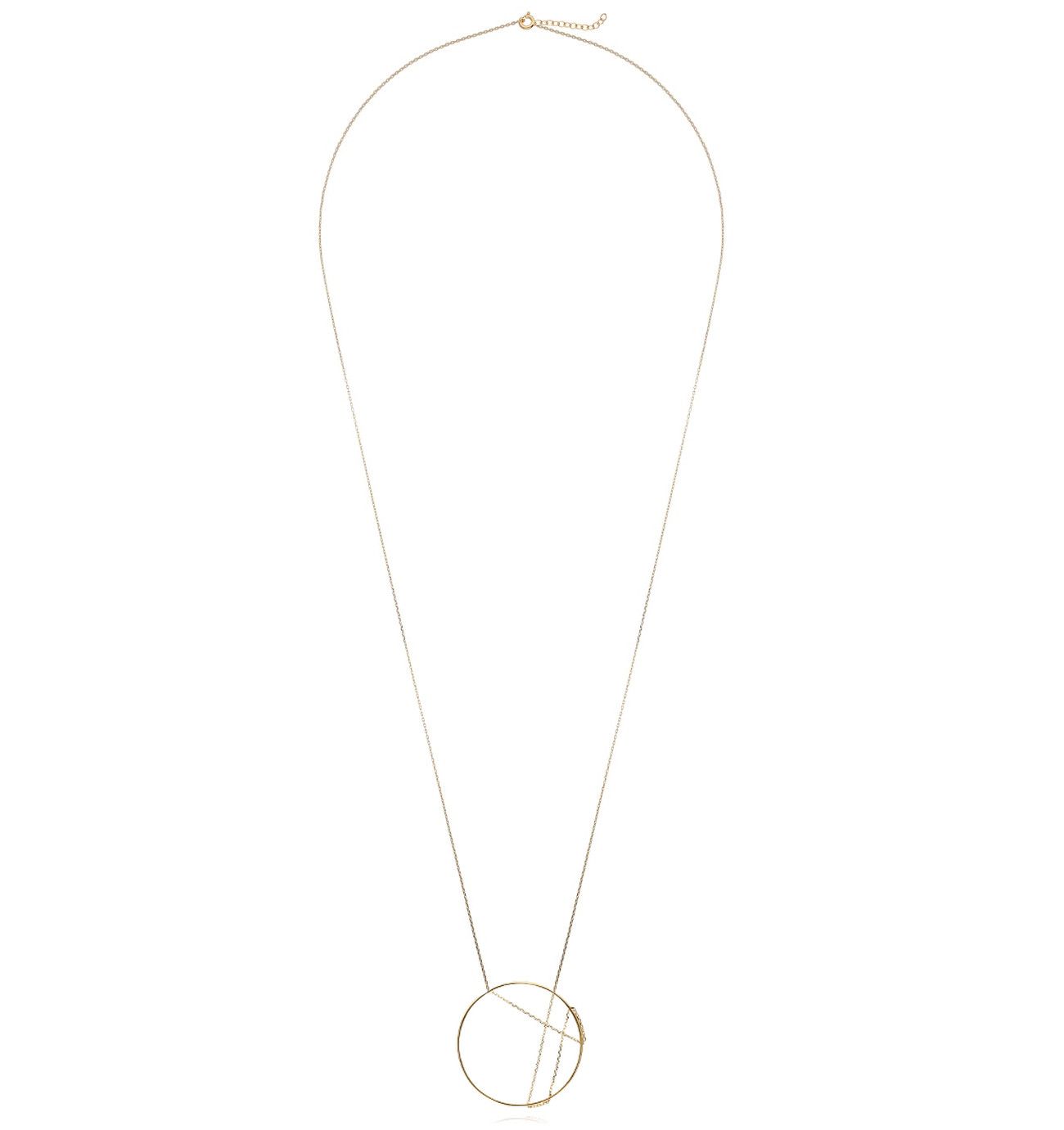 Naszyjnik srebrny z kołem pozłacany NSE0040