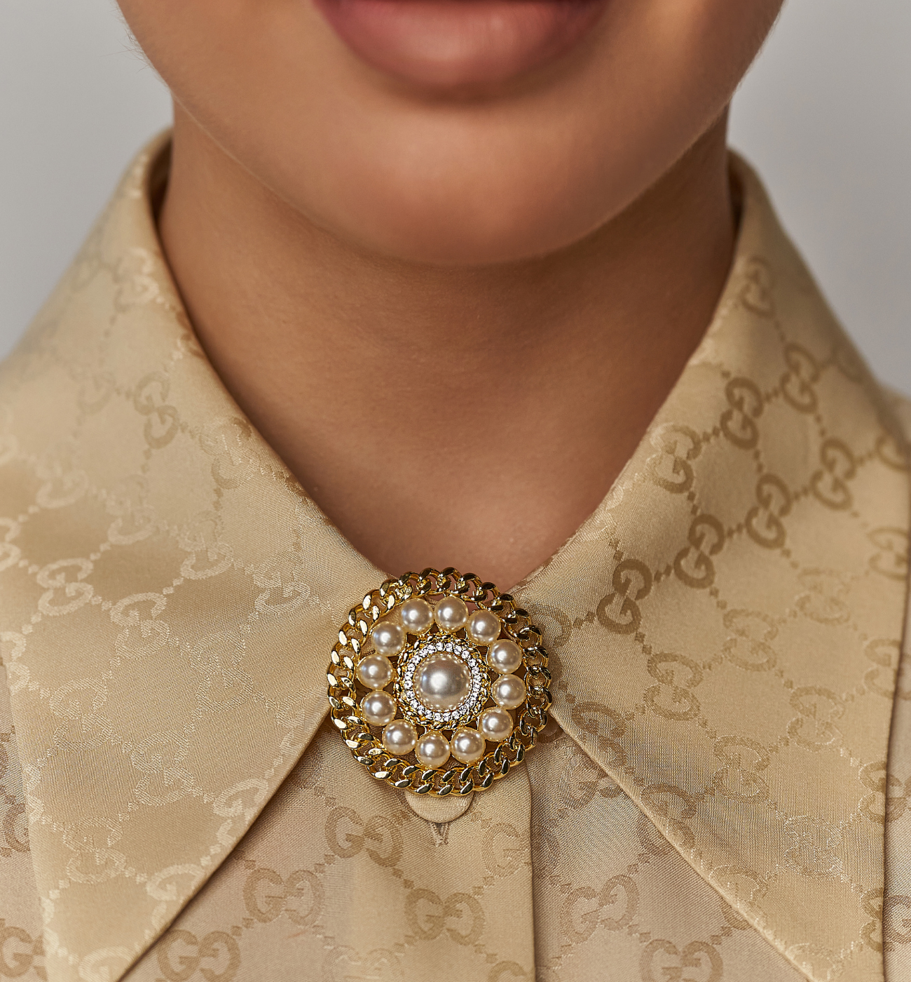 Broszka złota z perłami Kiki BRPE0026 - By Dziubeka