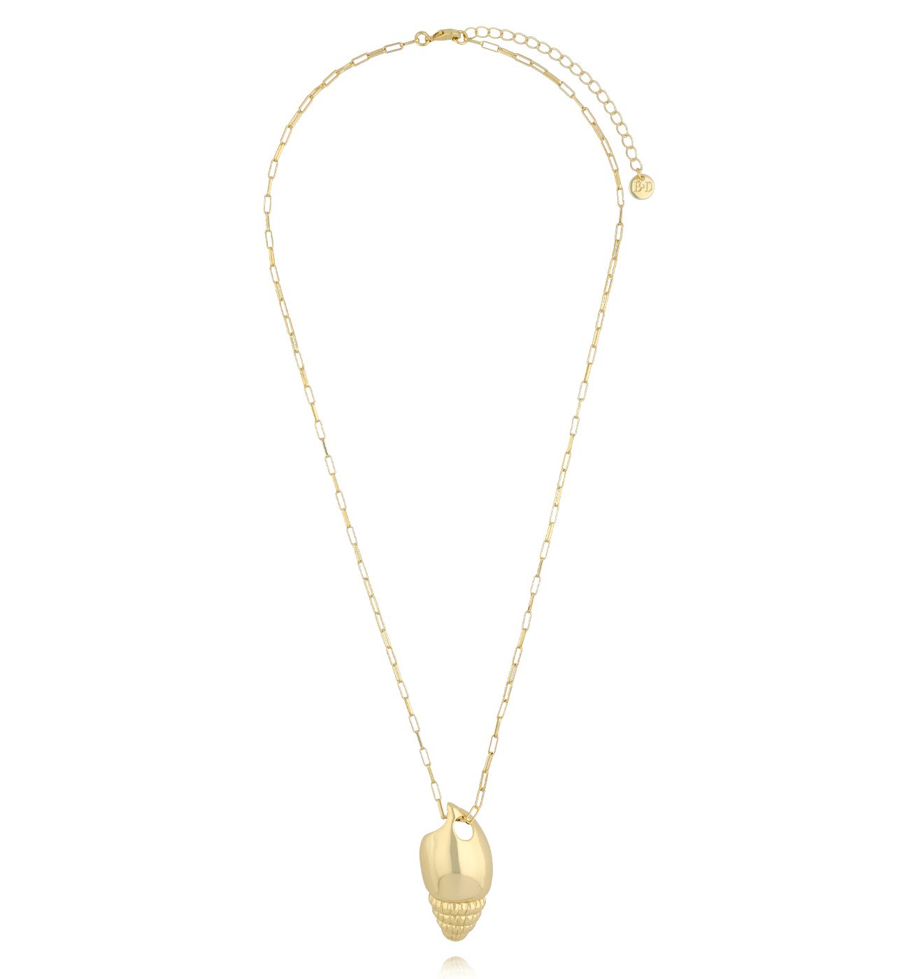 Naszyjnik długi ze złotą muszlą - By Dziubeka