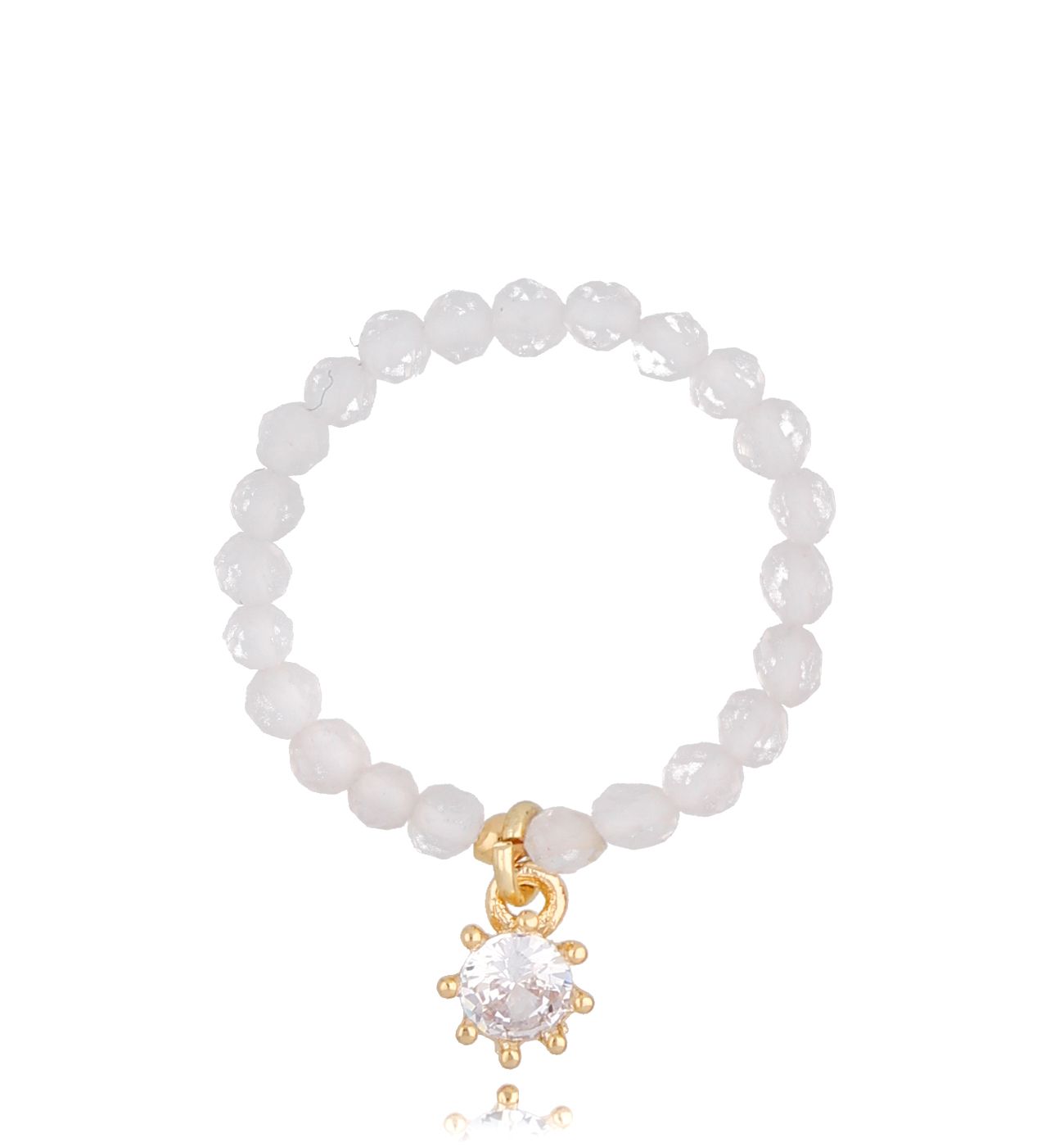 Pierścionek z białymi kwarcami Margaret PTW0301