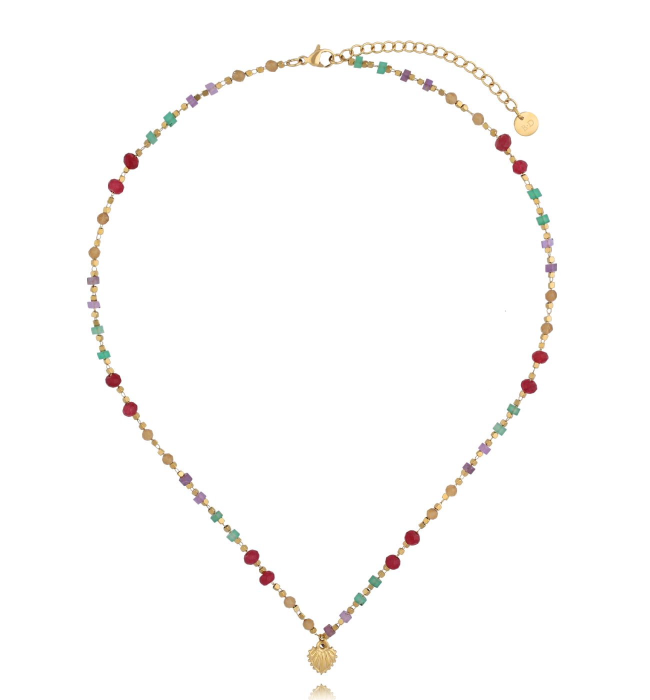 Naszyjnik kolorowy z serduszkiem - By Dziubeka