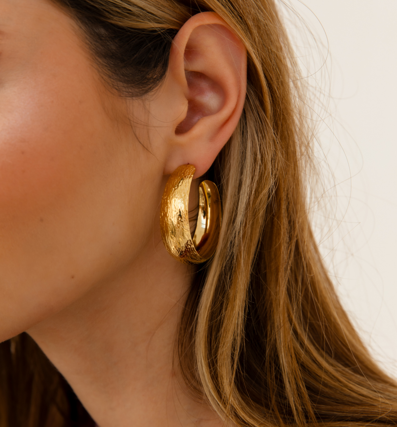 Kolczyki koła złote grube - By Dziubeka