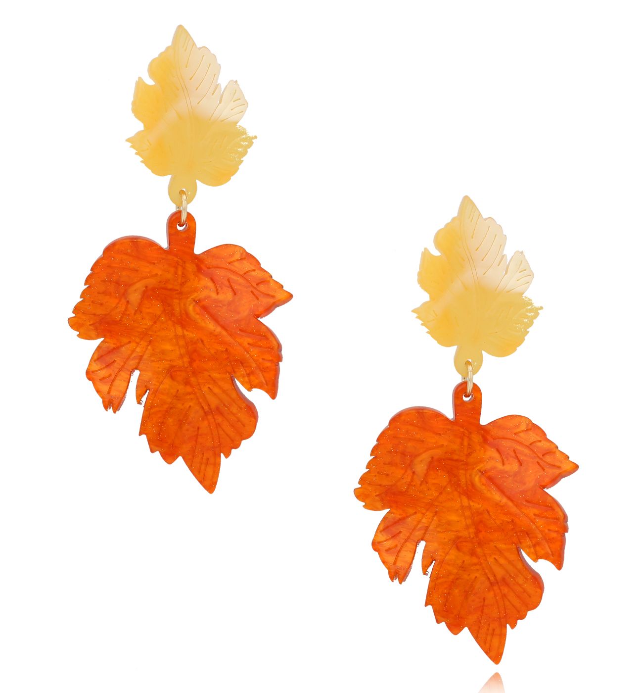 Kolczyki pomarańczowe liście Dayrta KZA0067 - By Dziubeka