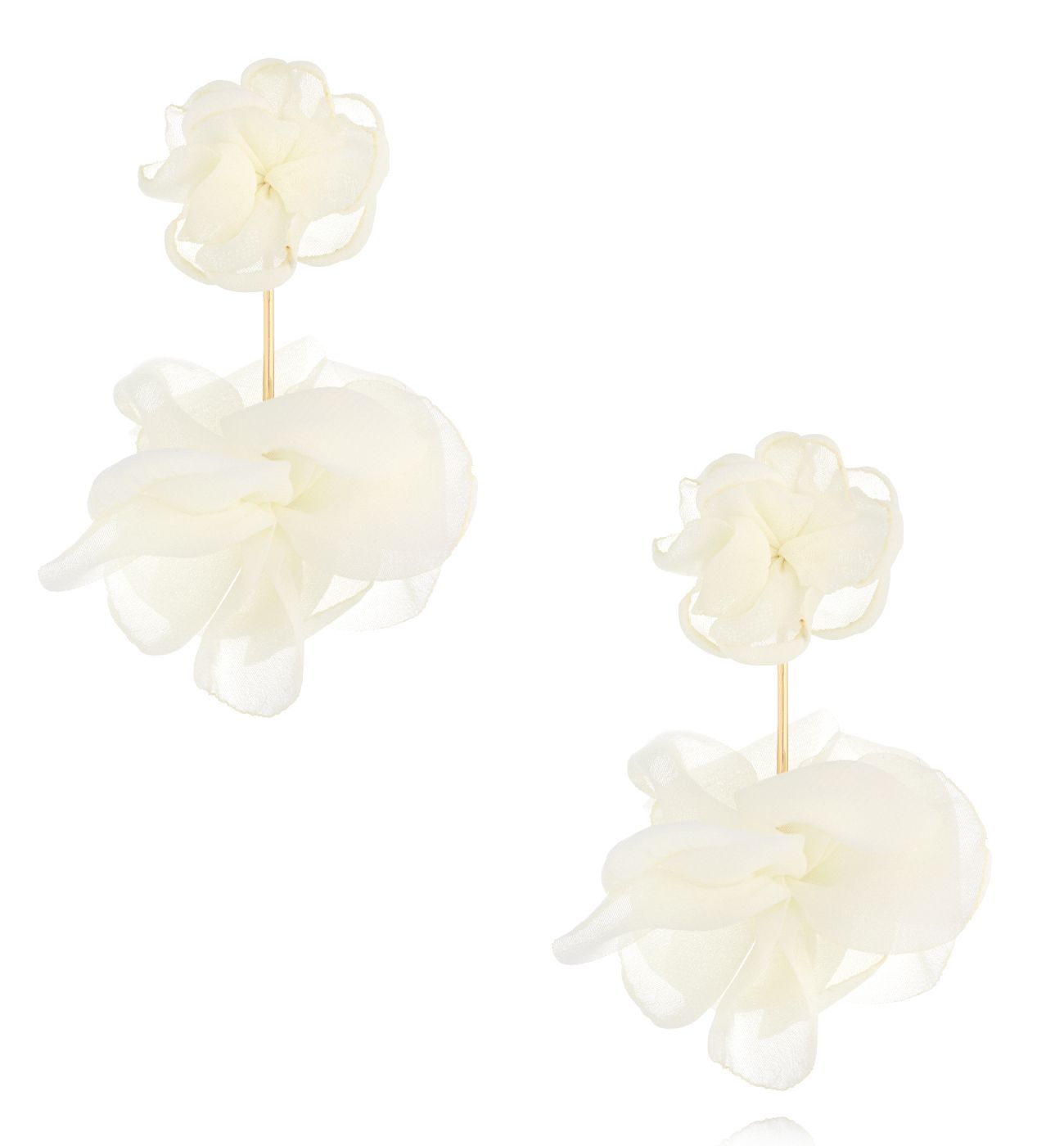 Kolczyki białe długie materiałowe - By Dziubeka