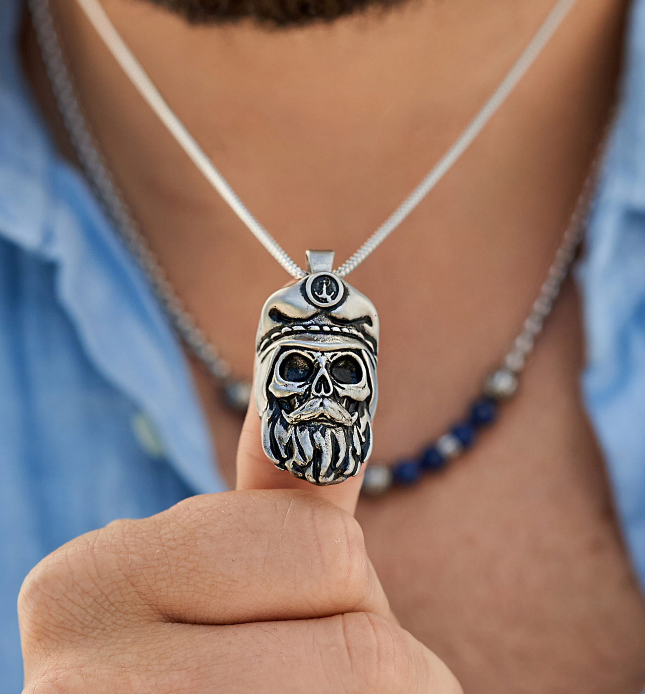 Naszyjnik męski z czaszką Thorfinn - By Dziubeka