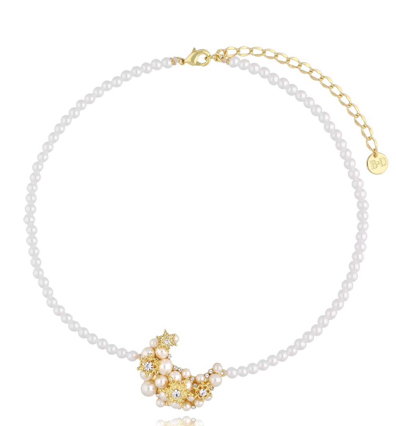 Naszyjnik z perłami i i księżycem Sky Dream NPE0222