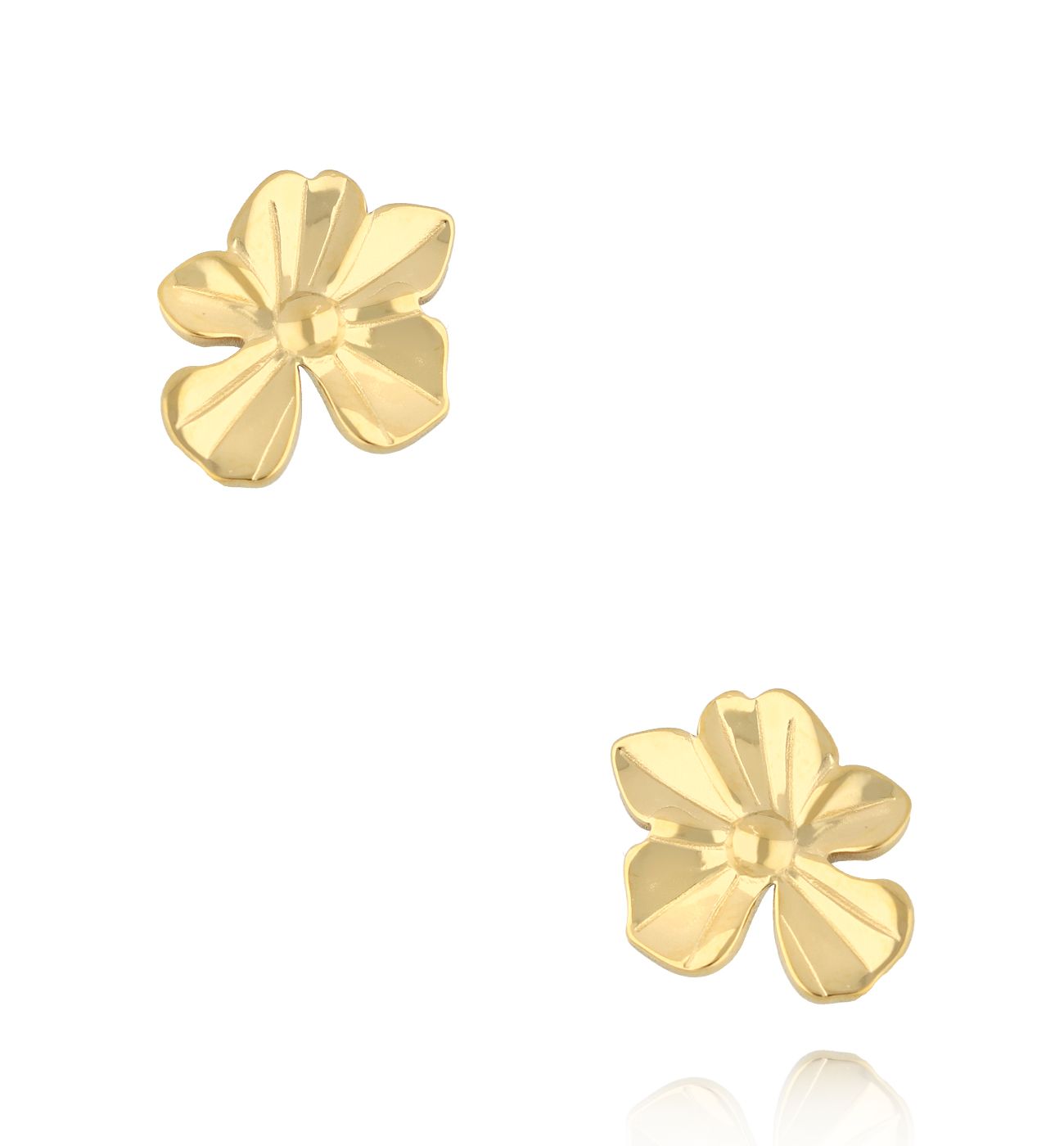 Kolczyki kwiatki złote Velvet Petals - By Dziubeka