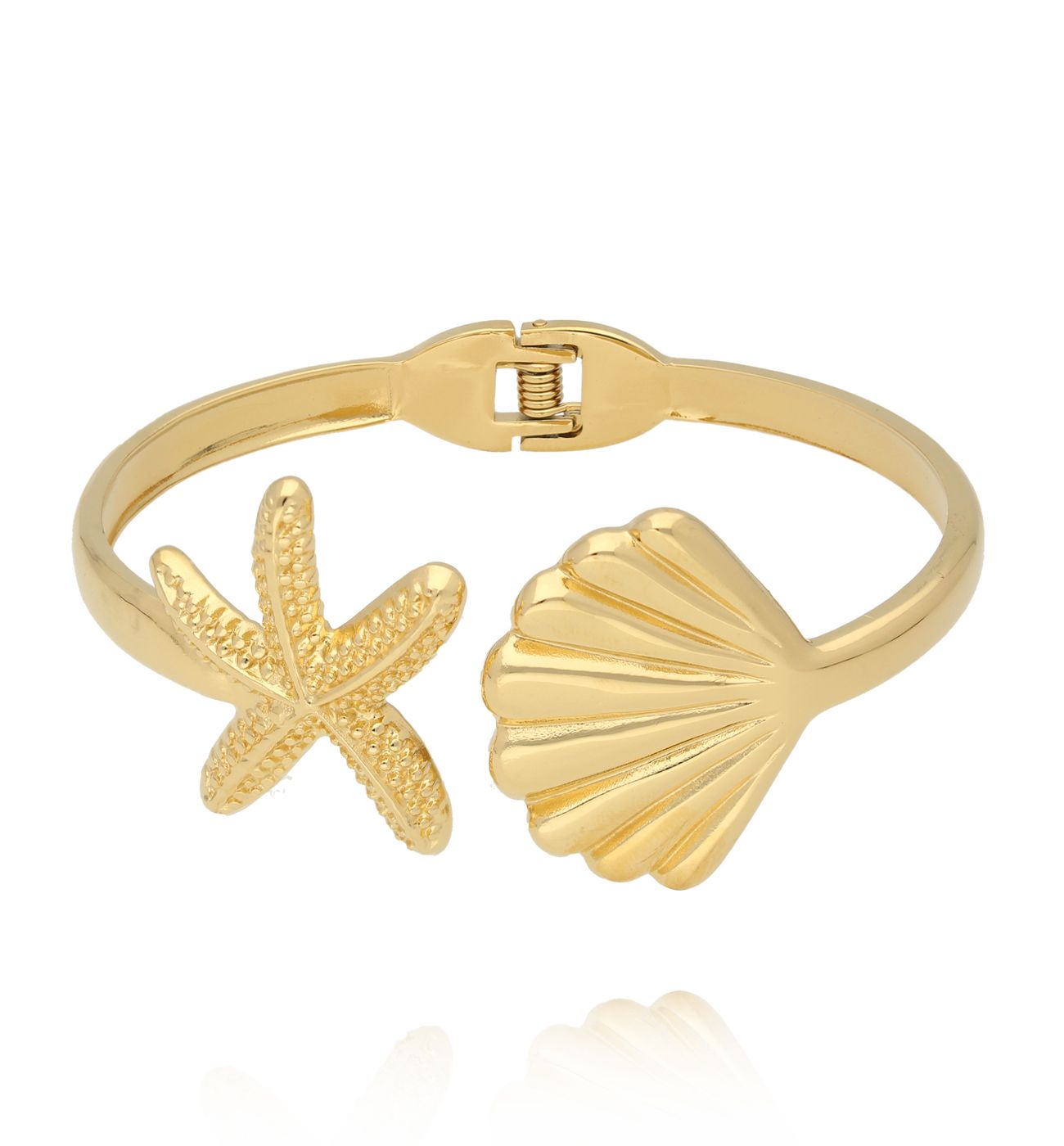 Bransoletka obręcz z rozgwiazdą i muszlą BSY0505 - By Dziubeka