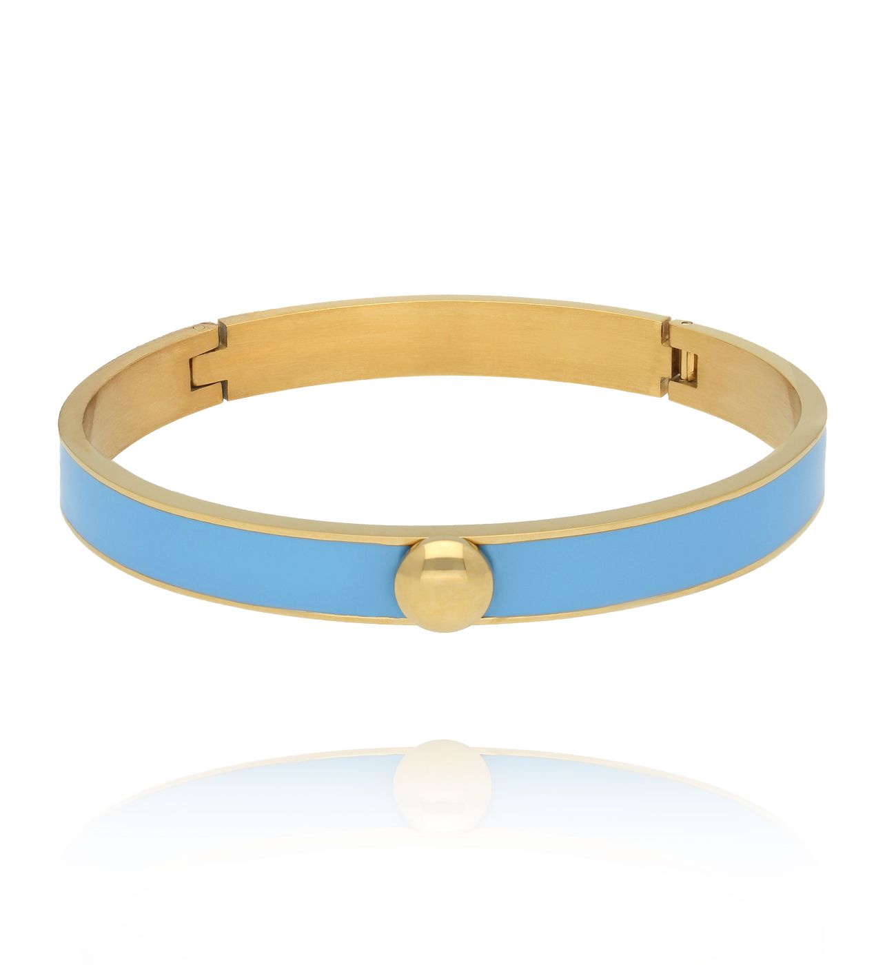 Bransoletka obręcz z niebieską emalią BSA0926