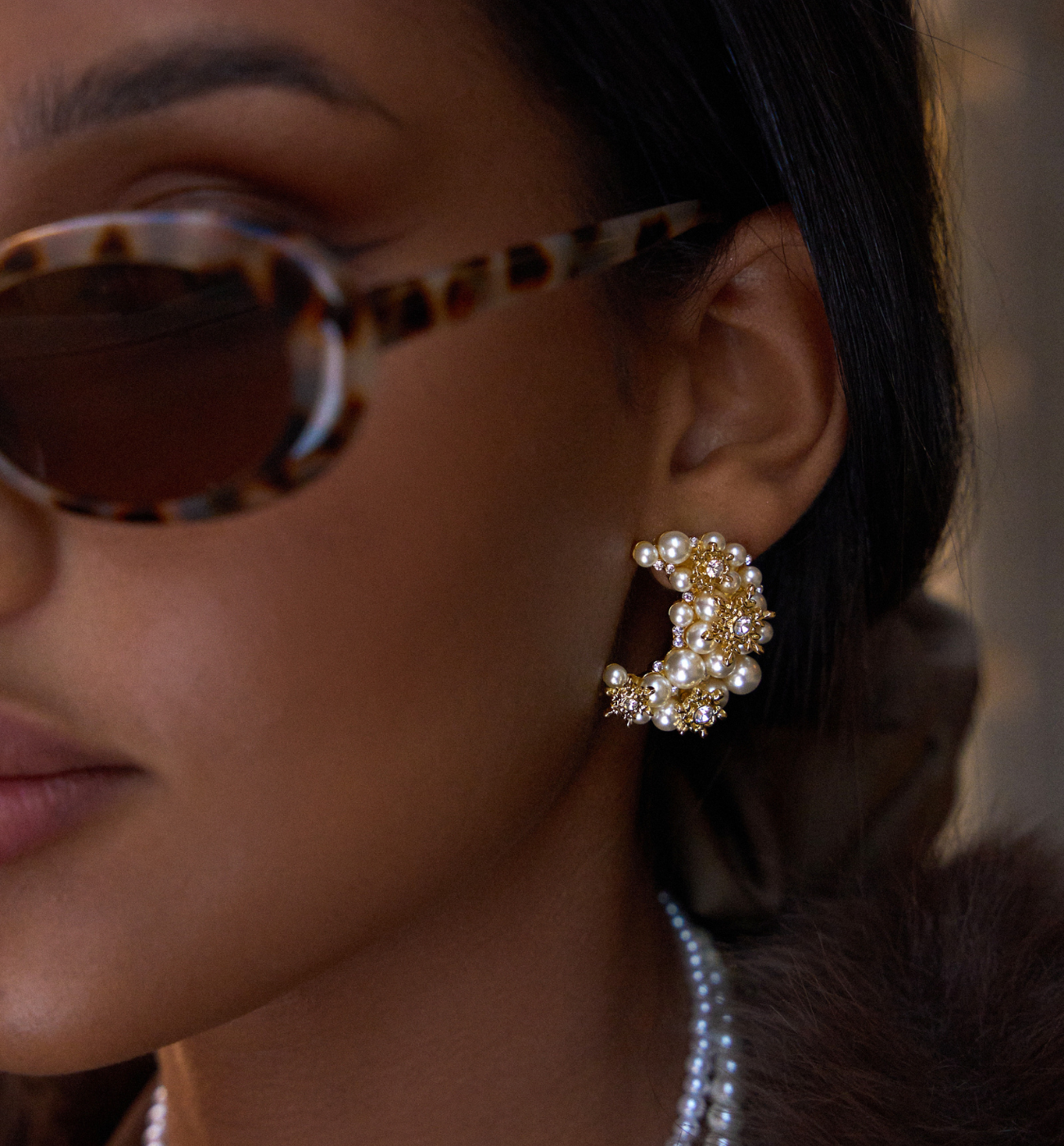 Kolczyki księżyce z perełkami Sky Dream - By Dziubeka