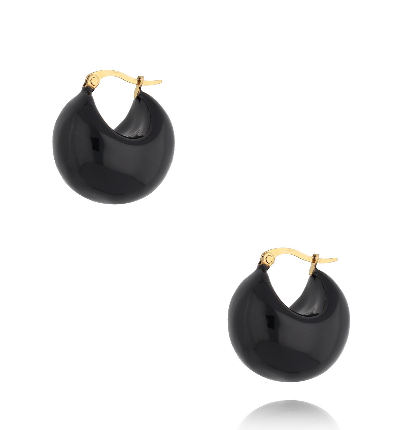 Kolczyki czarne dmuchane małe Soufflé - By Dziubeka