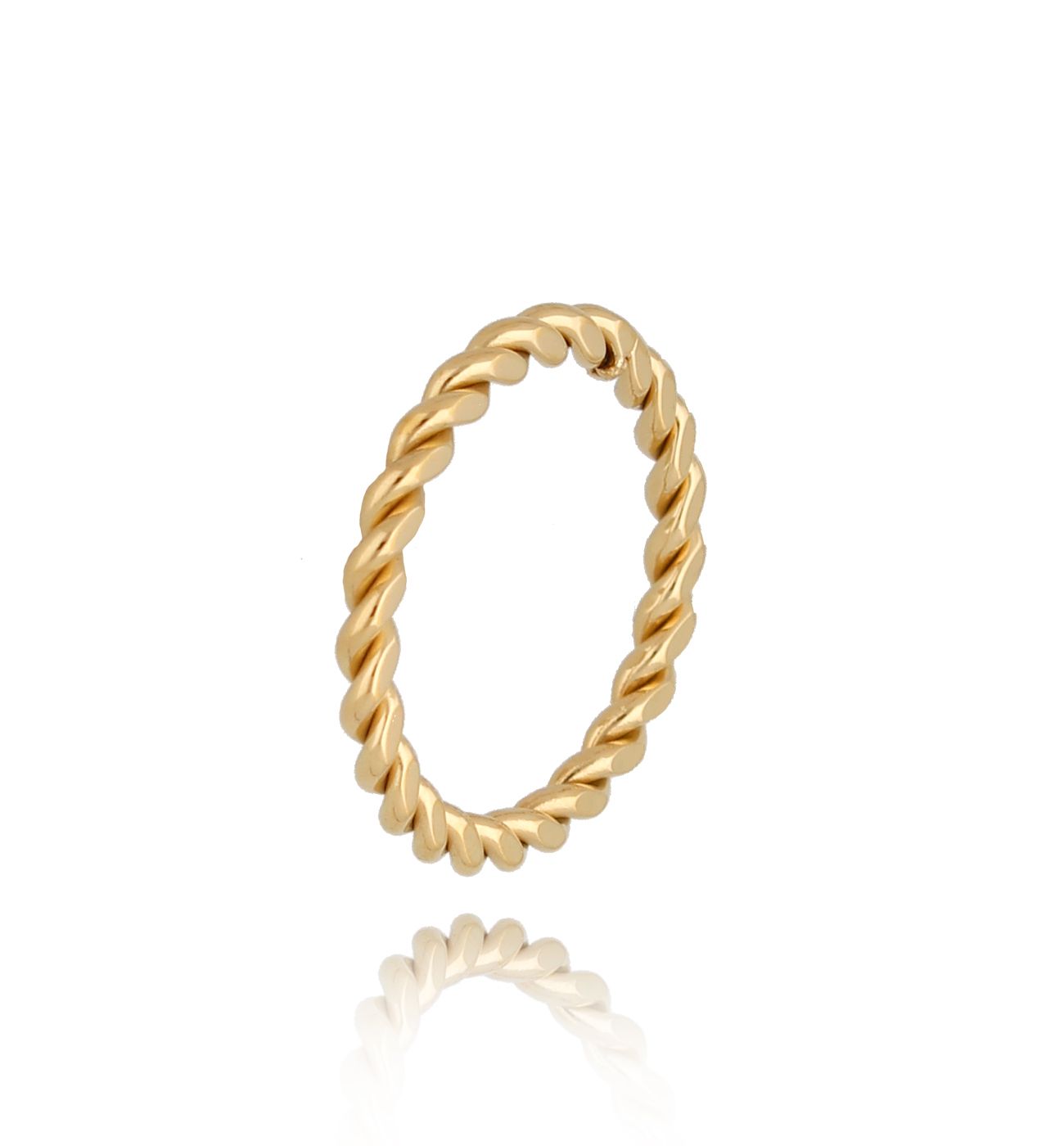 Pierścionek pozłacany oplatany Penny - By Dziubeka