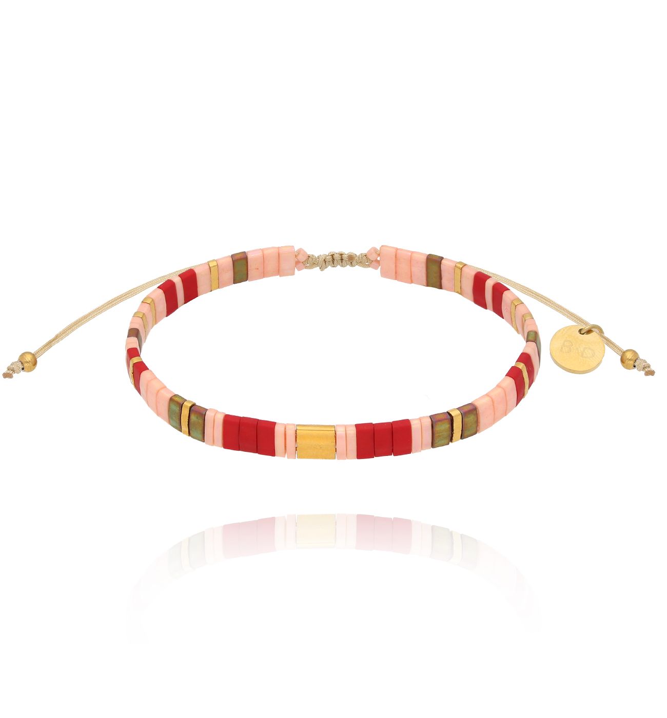 Bransoletka bordowo różowa Yummy - By Dziubeka