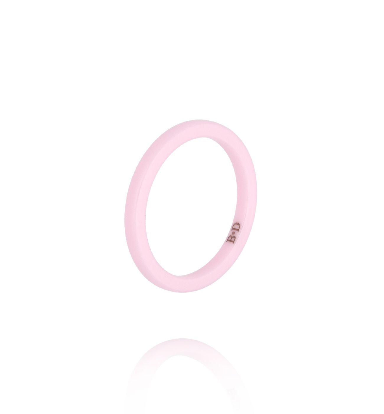 Obrączka z ceramiki różowa cienka PFE0073 - By Dziubeka