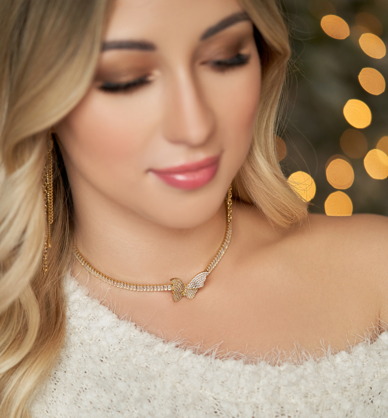 Naszyjnik złoty z motylem Gold Butterfly - By Dziubeka