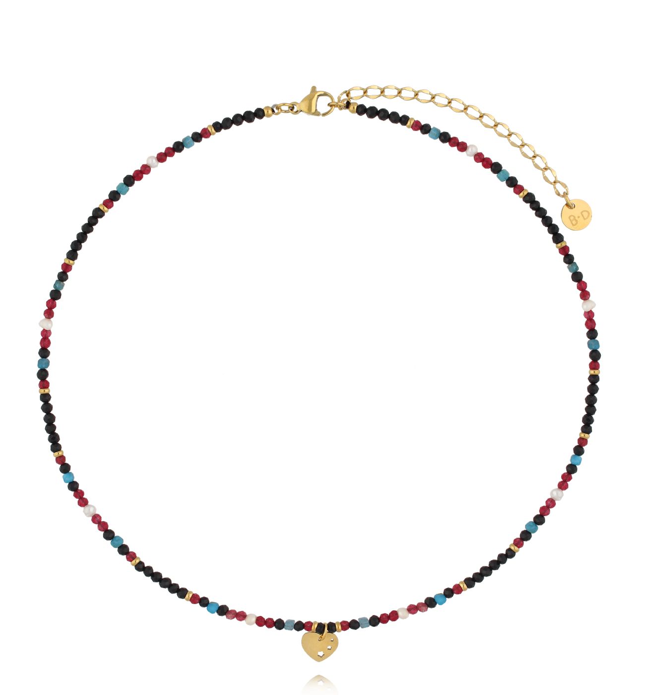 Naszyjnik z turmalinami i sercem - By Dziubeka