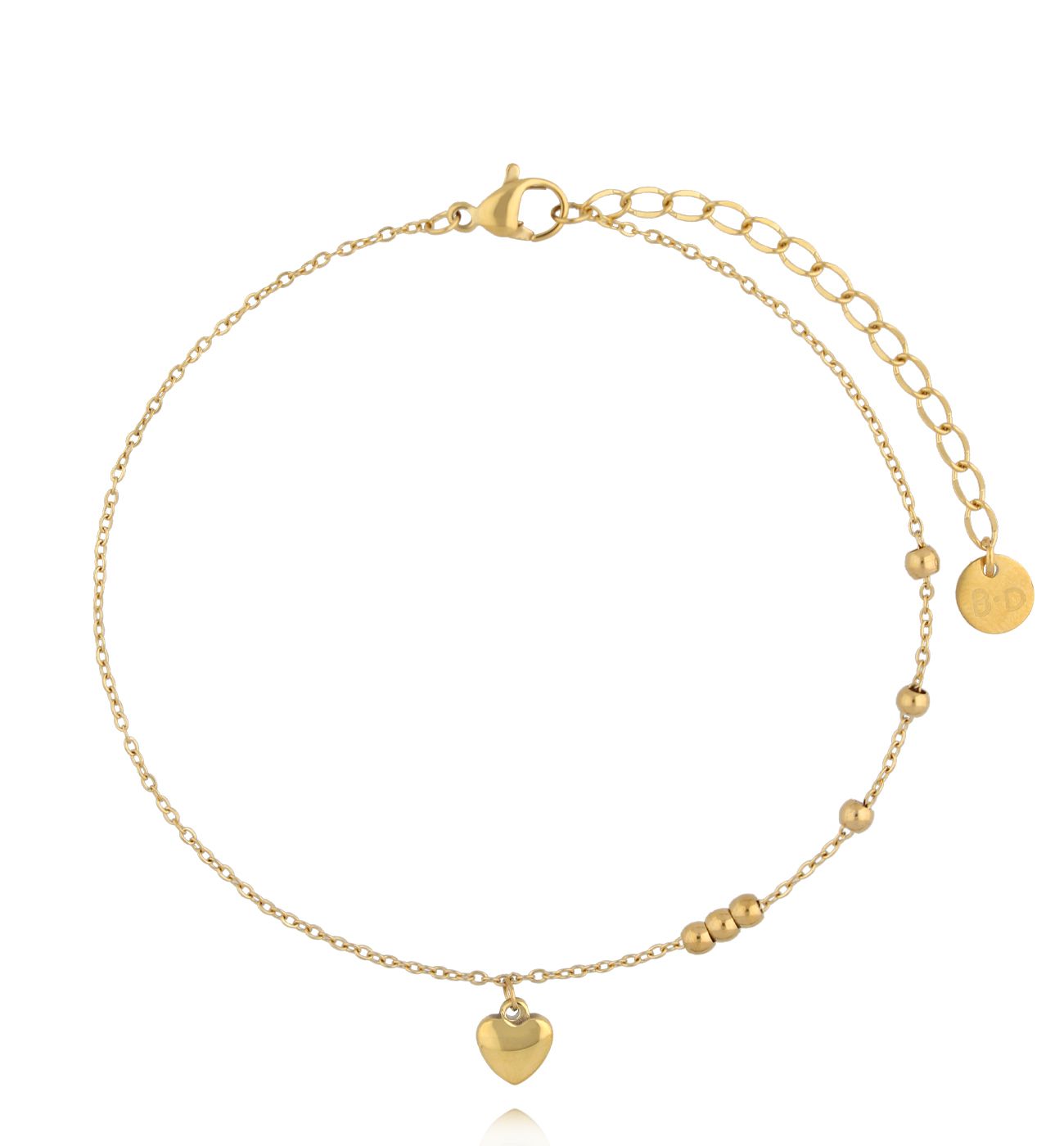 Bransoletka na nogę z serduszkiem BNSY0052 - By Dziubeka