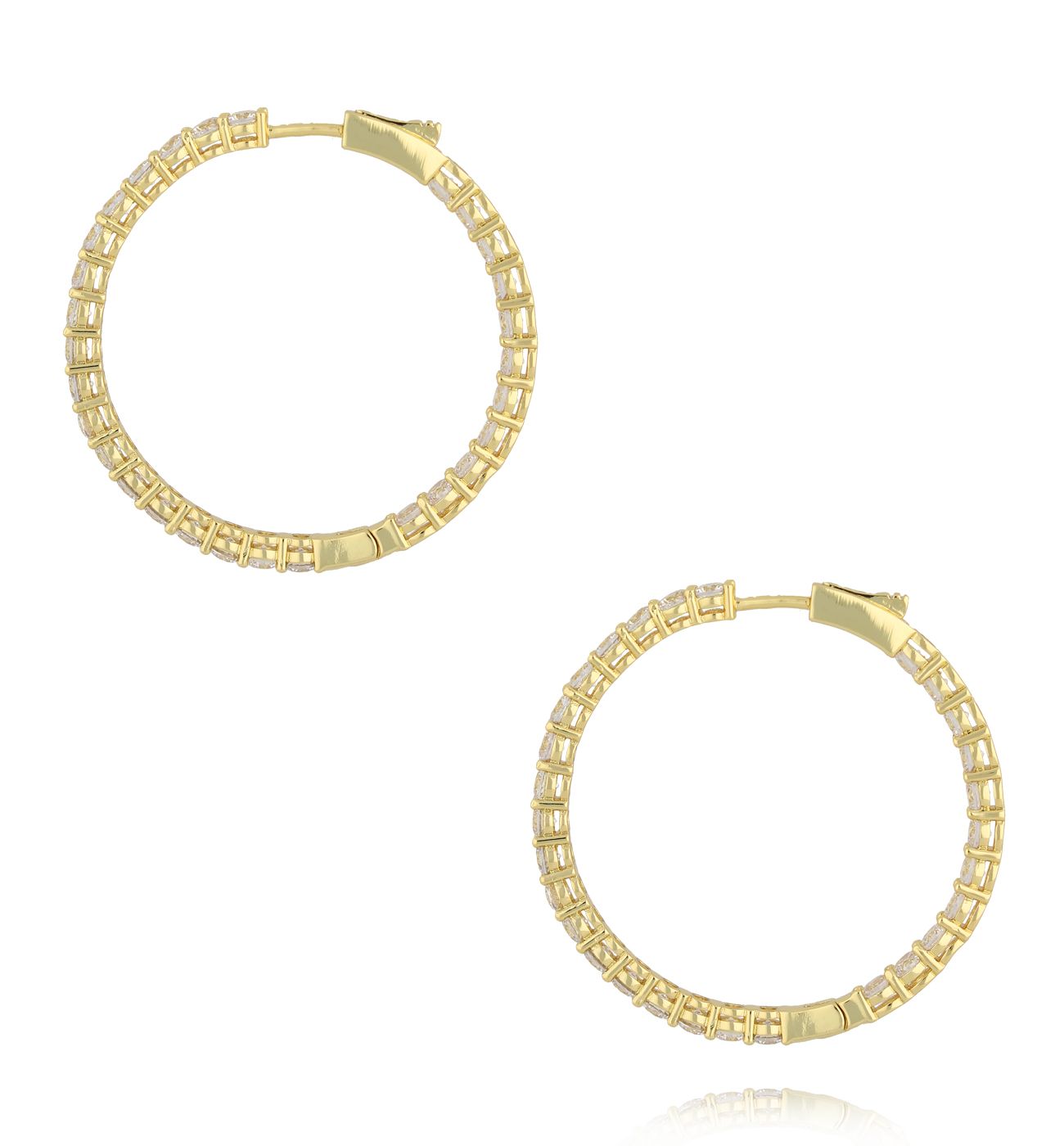 Kolczyki koła z cyrkoniami złote - By Dziubeka