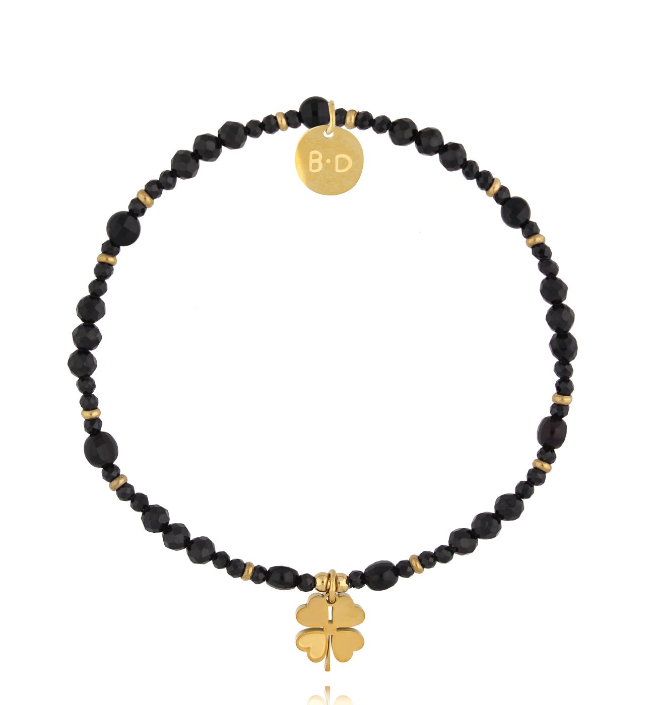 Bransoletka z turmalinami i koniczynką BTW3062