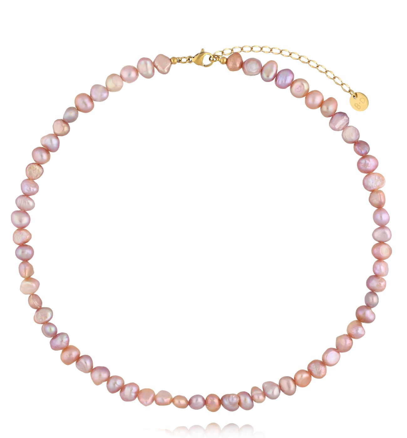 Naszyjnik z różowo- liliowych pereł - By Dziubeka