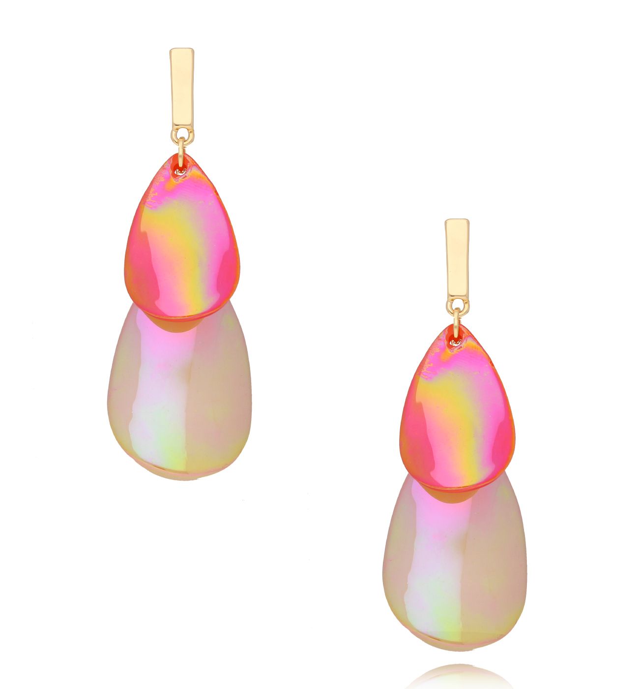 Kolczyki beżowo malinowe Secrète KZA0190 - By Dziubeka