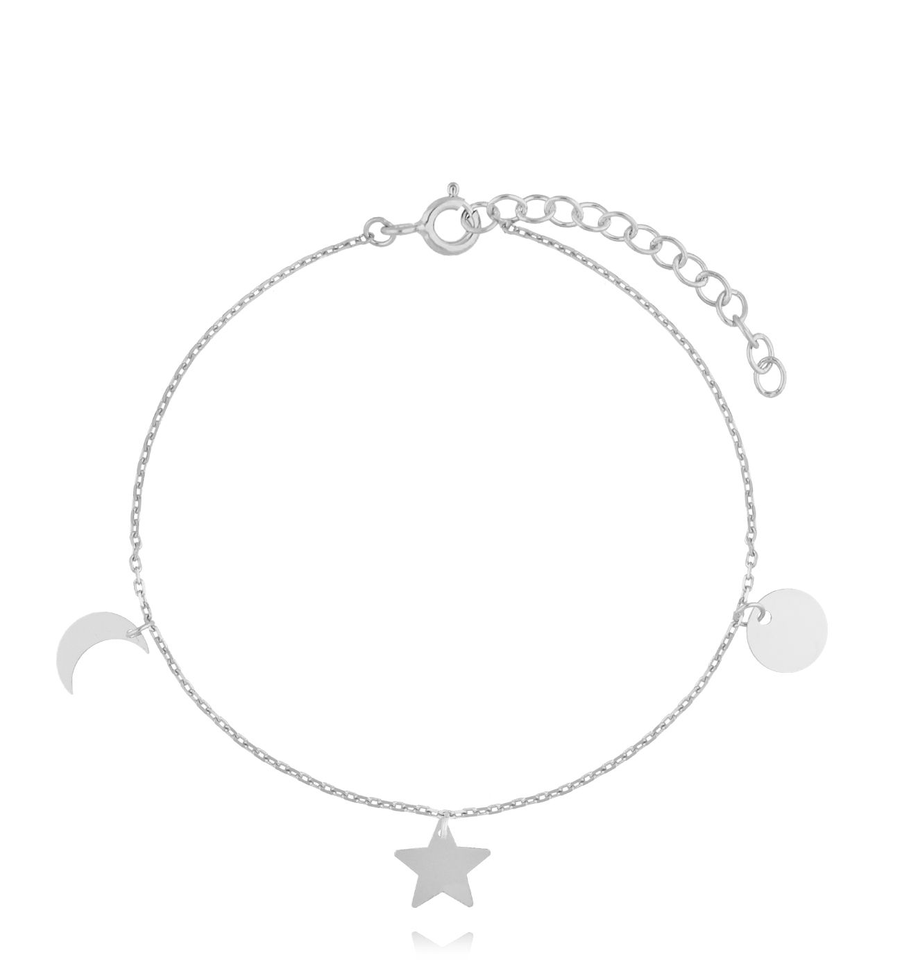 Bransoletka srebrna z księżycem i gwiazdką BSE0162