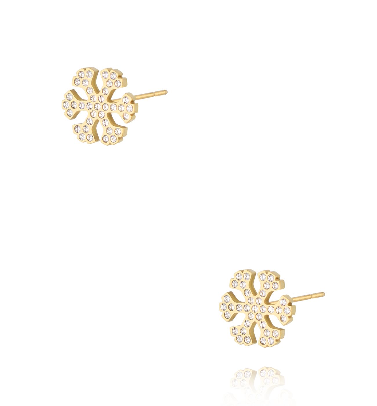 Kolczyki świąteczne śnieżynki z cyrkoniami - By Dziubeka