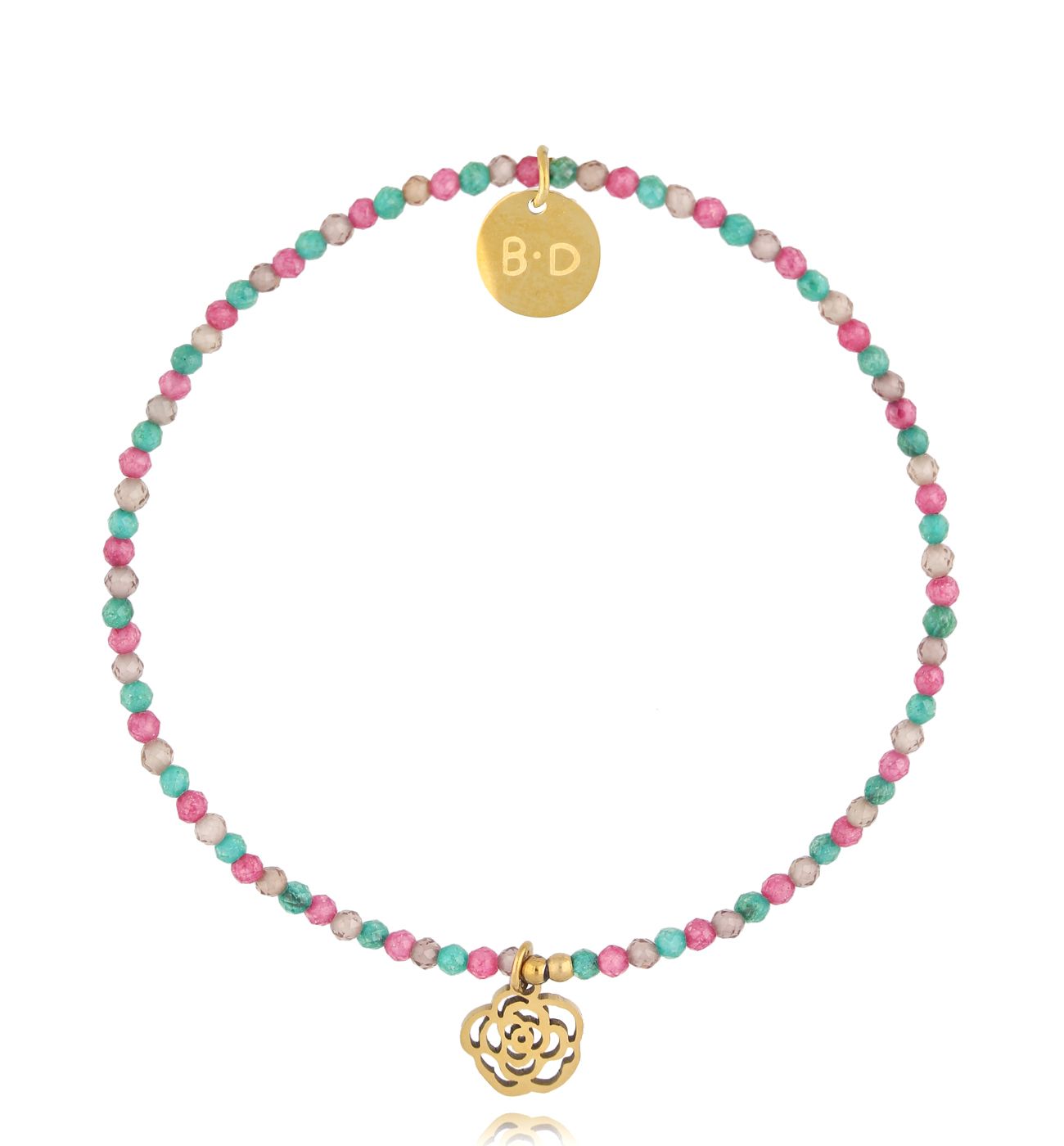 Bransoletka z cyrkoniami i różą BTW3017