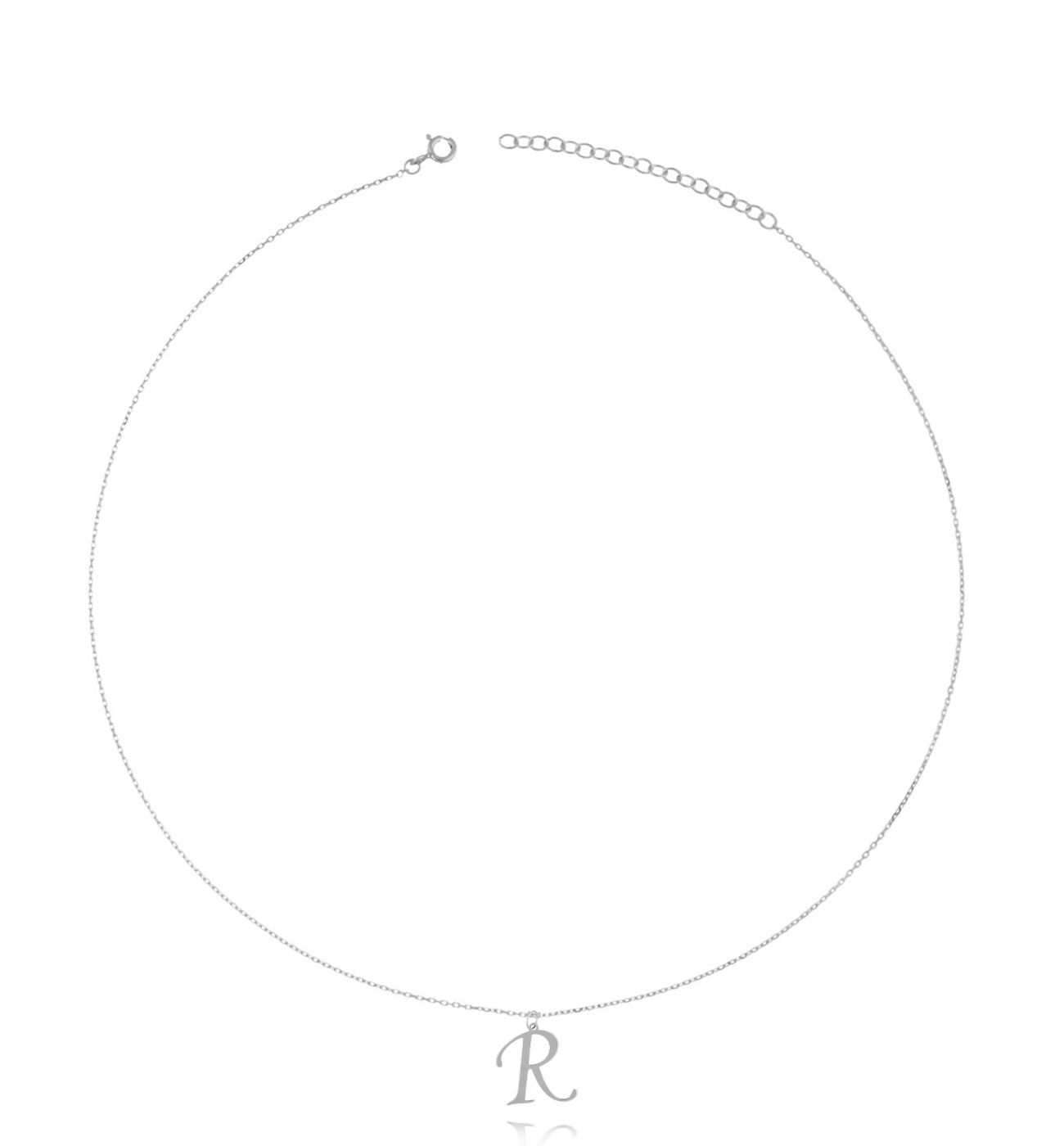 Naszyjnik srebrny z literką R NAT0275