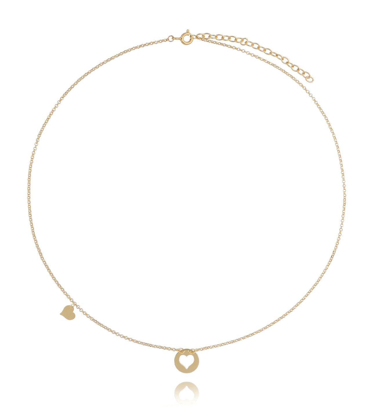 Naszyjnik pozłacany z serduszkami Sweet Girl - By Dziubeka