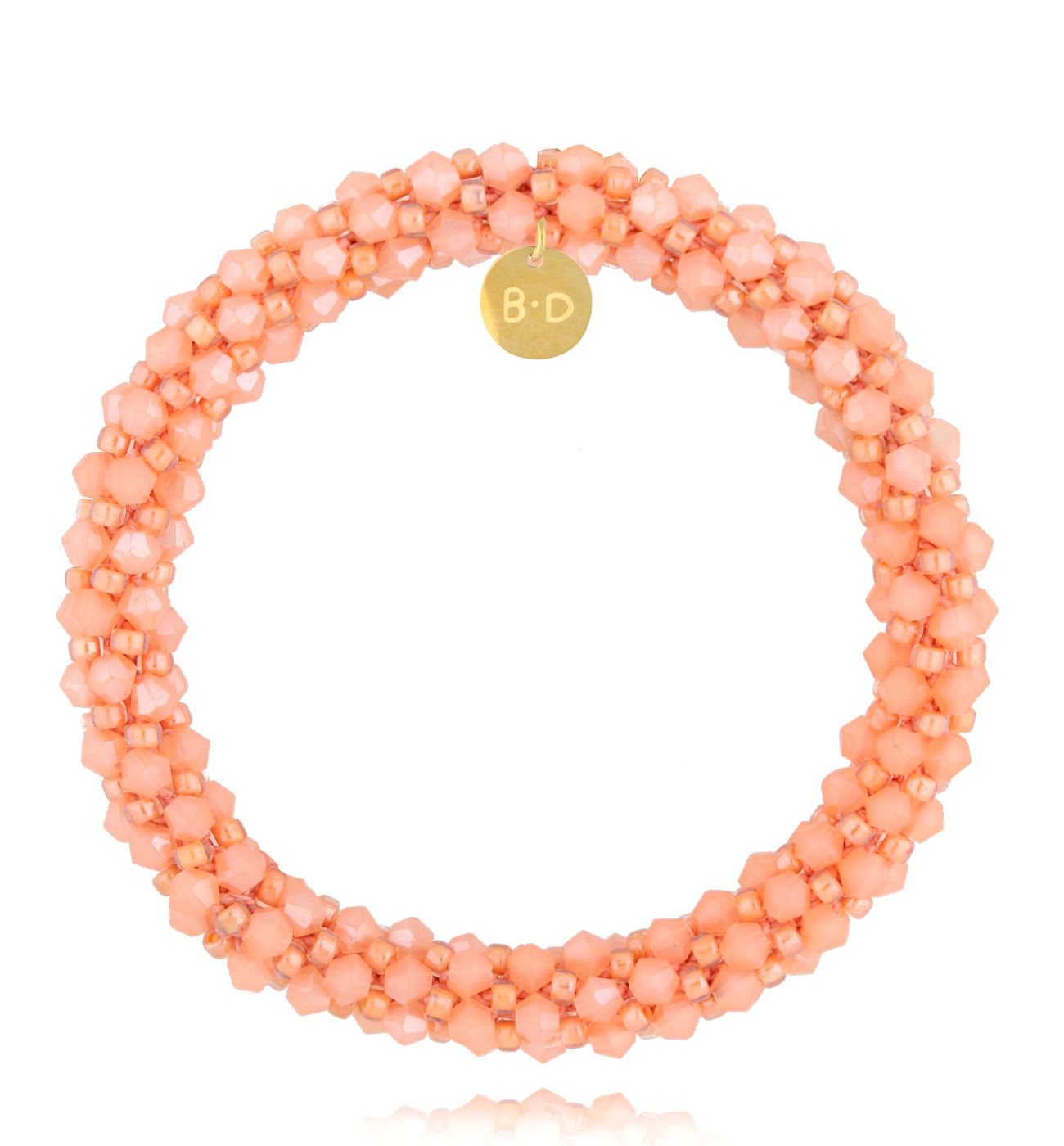 Bransoletka z kryształkami brzoskwiniowa Luminous II BWE0035 - By Dziubeka