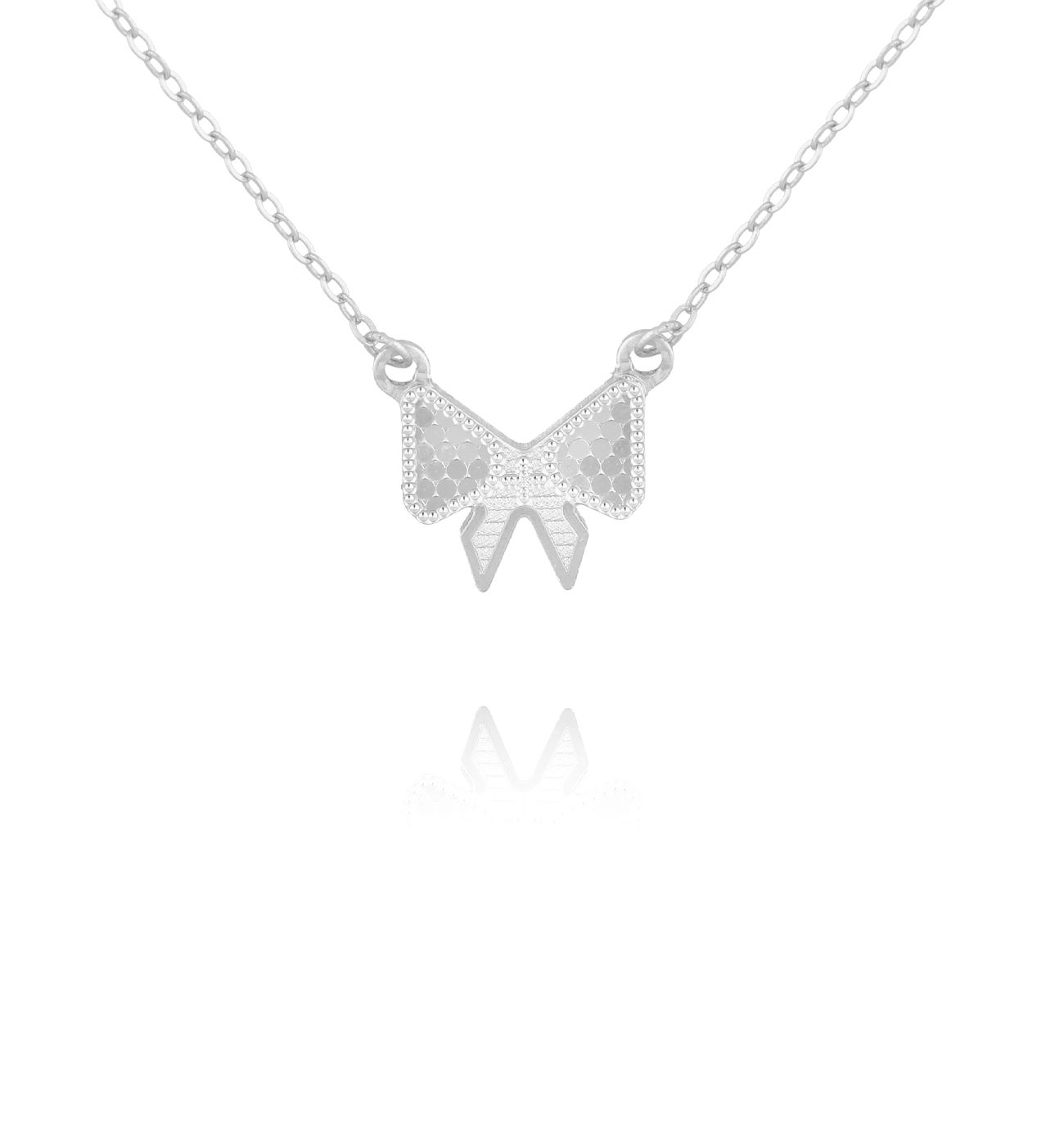 Naszyjnik srebrny z kokardką NCA0039