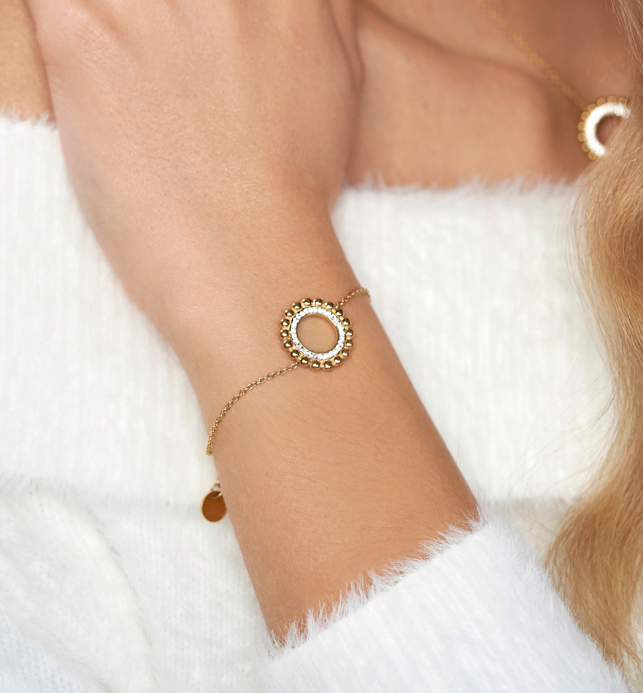 Bransoletka złota z kółeczkiem Vivaia BSA0348