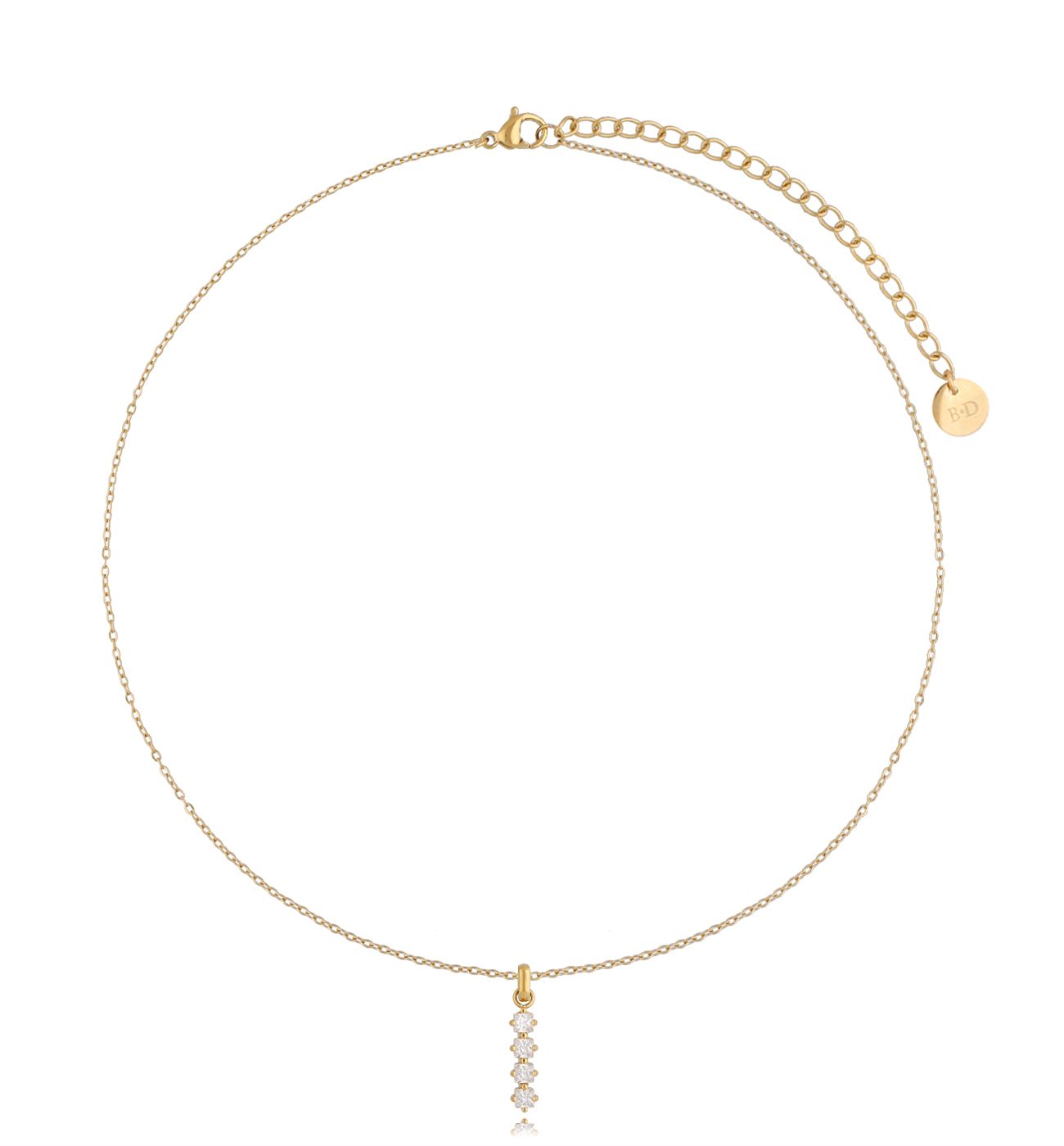 Naszyjnik złoty z kryształkami Lovlita NSA0458