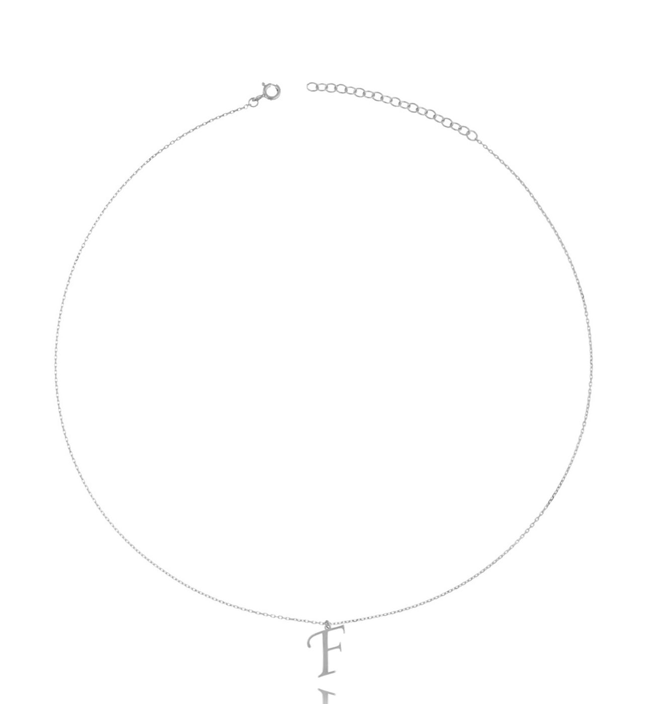 Naszyjnik srebrny z literką F - By Dziubeka