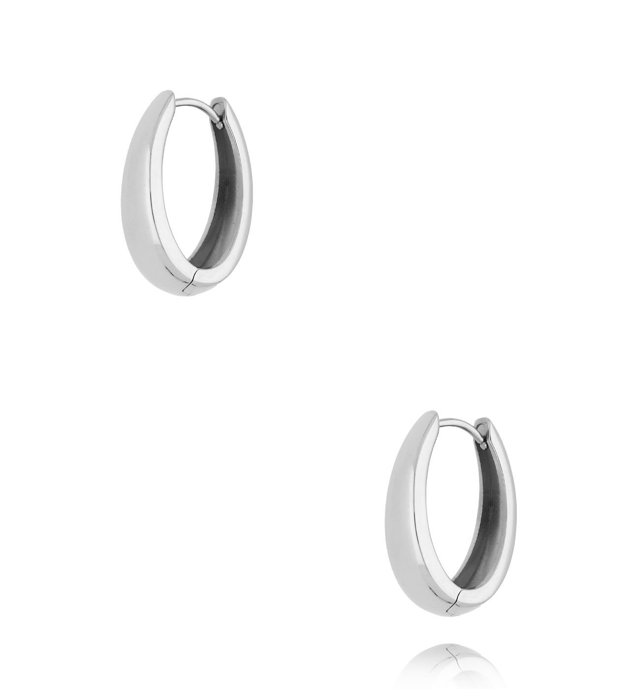 Kolczyki owalne srebrne - By Dziubeka