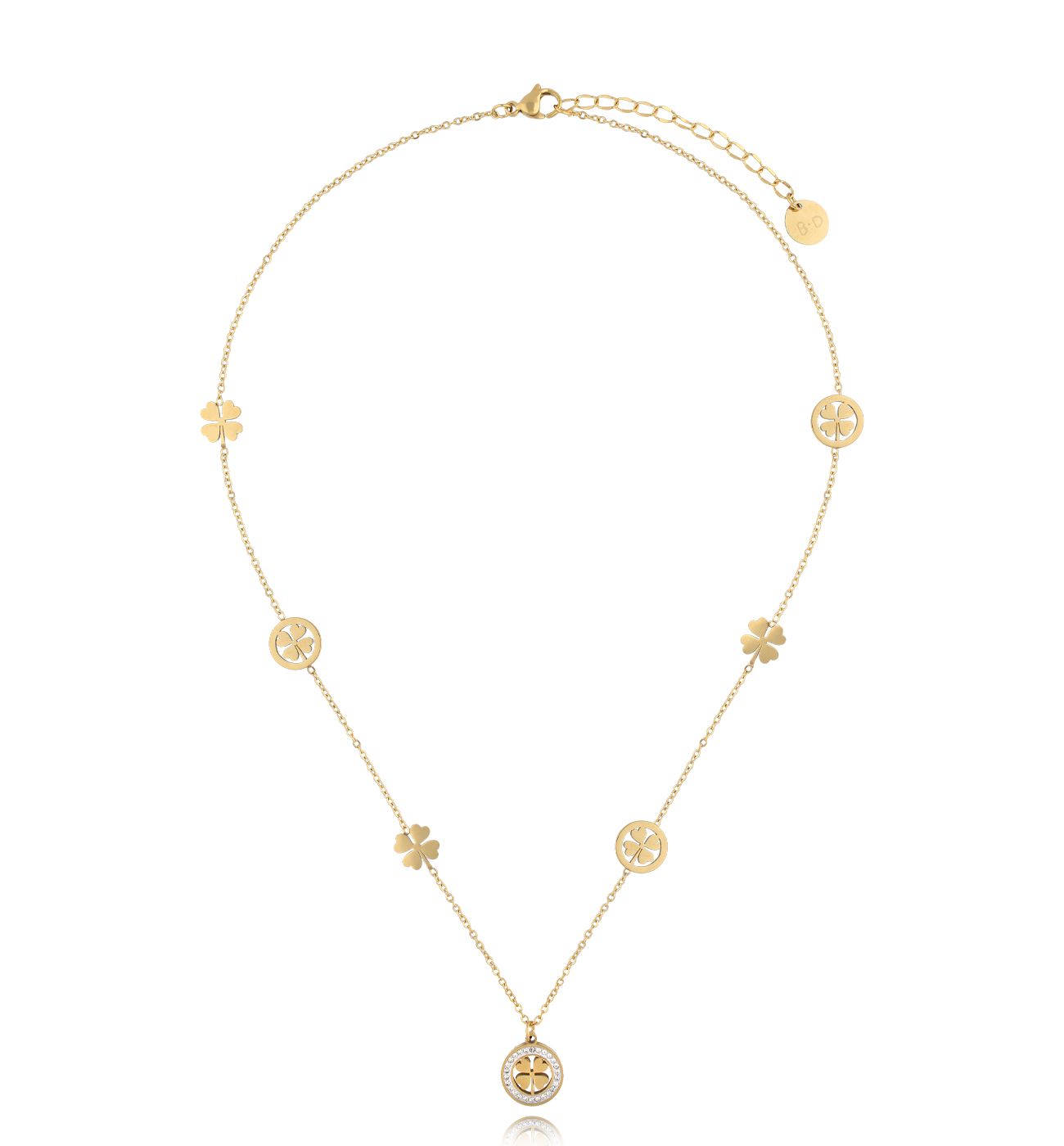 Naszyjnik złoty z koniczynkami Fioretta NSY0173