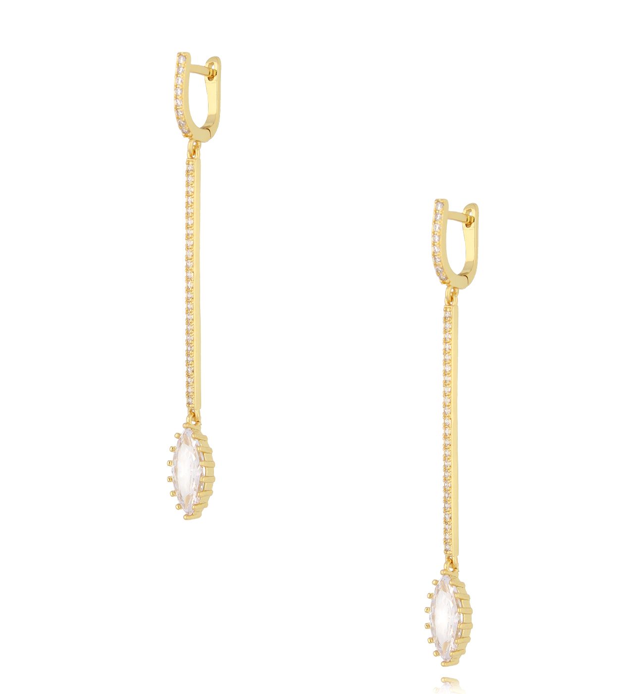 Kolczyki złote długie z kryształkami Gracia KSS1661