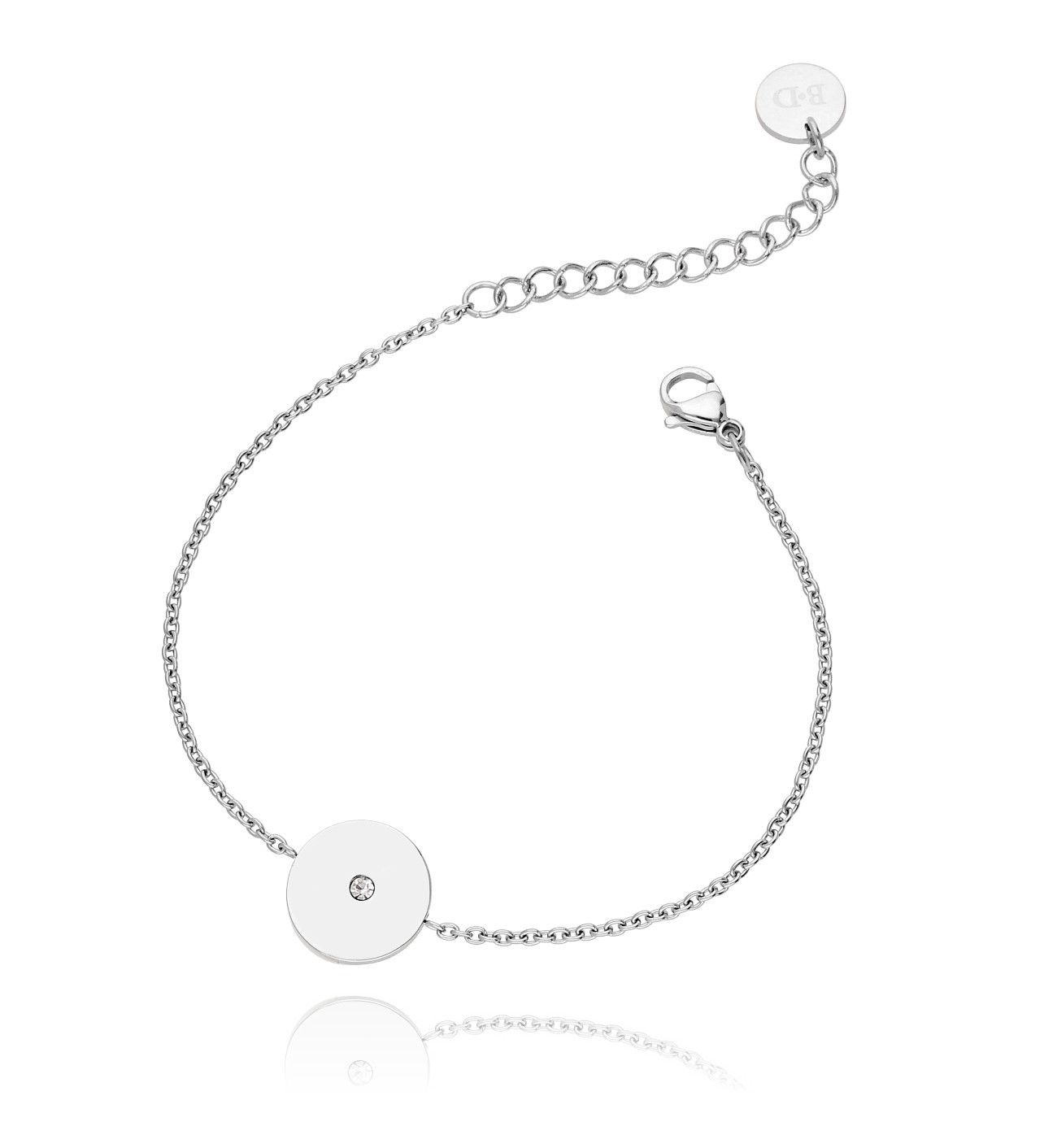 Bransoletka srebrna ze stali szlachetnej z cyrkonią BSA0021