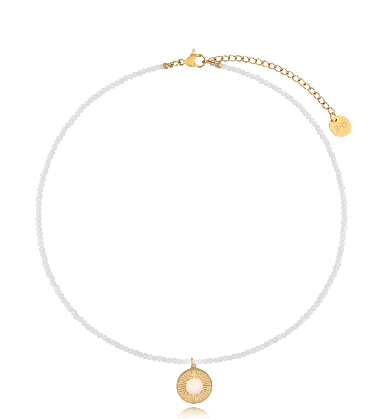 Naszyjnik z cyrkoniami i zawieszką Peach Dust - By Dziubeka