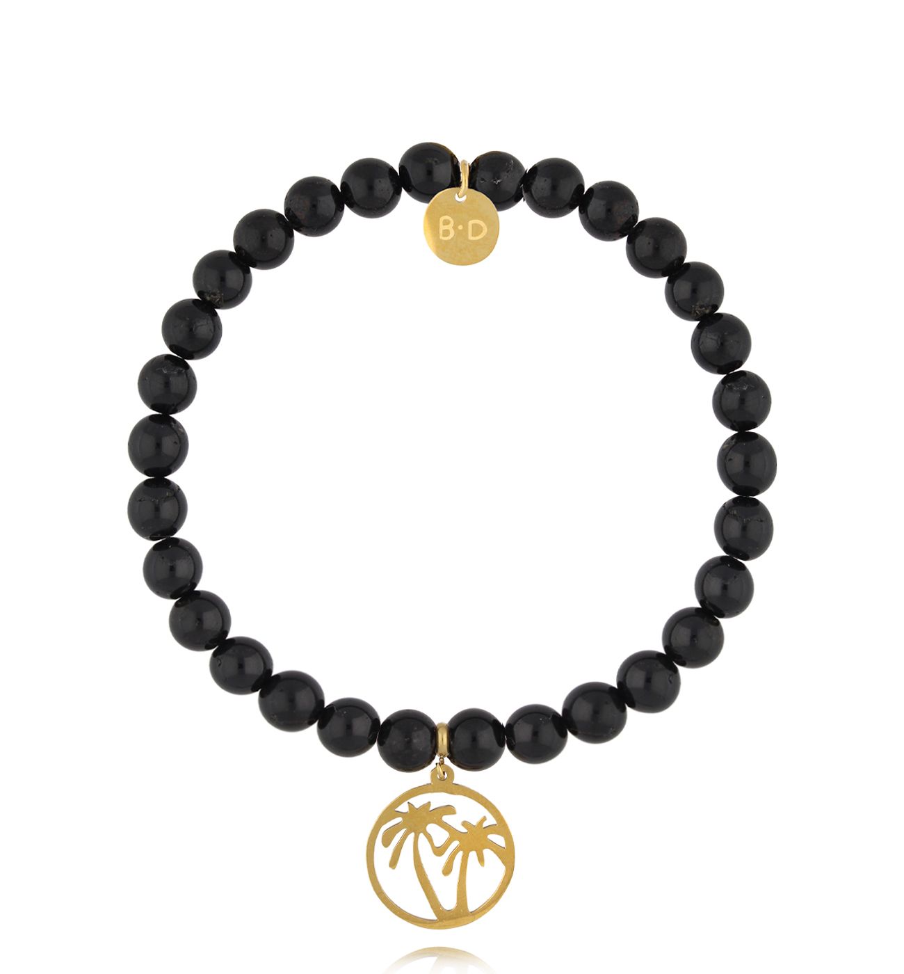 Bransoletka czarna z turmalinami i palmami Astrid BTW2408